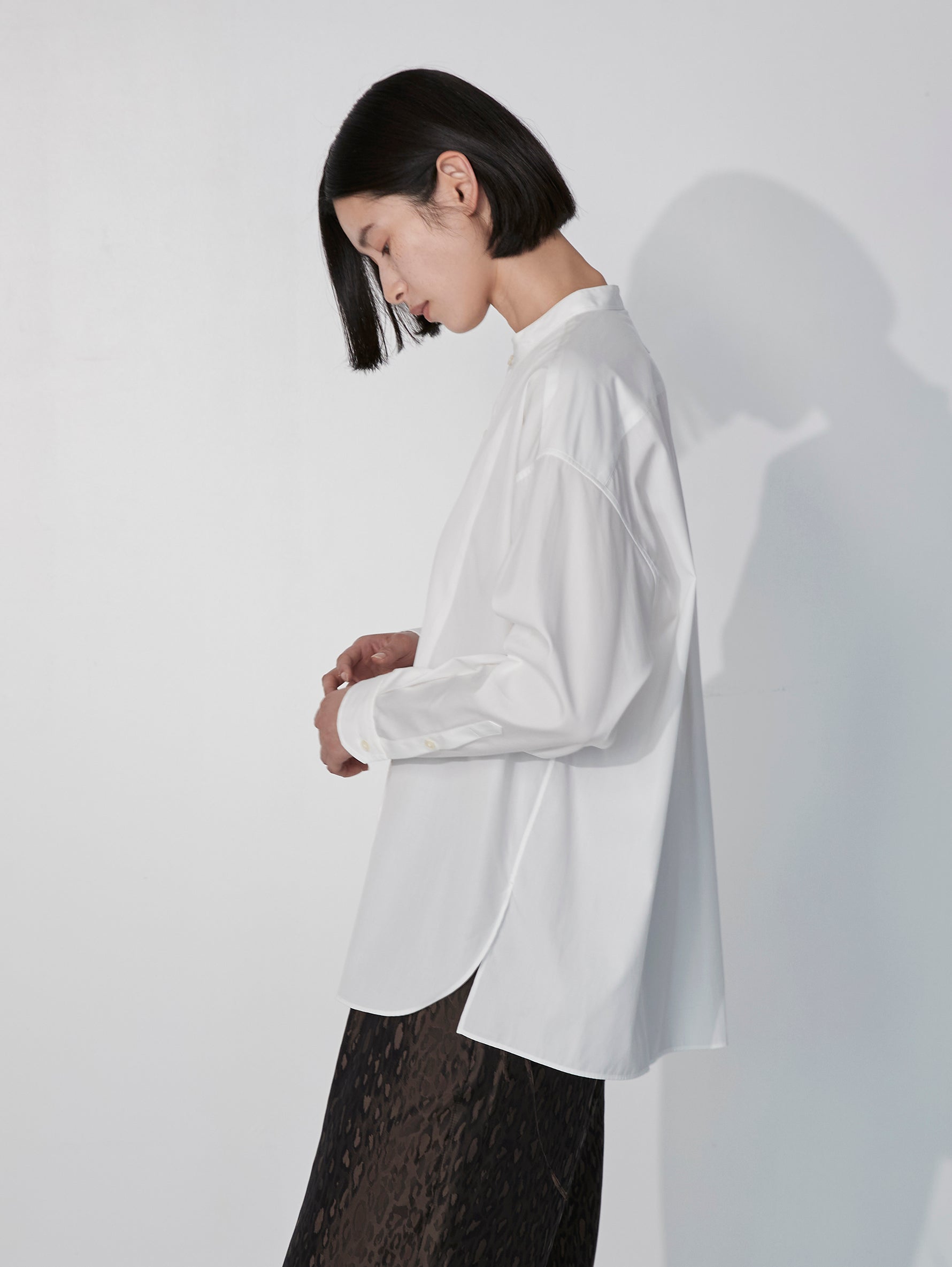 ノーカラービブヨークシャツ/TBEA-102