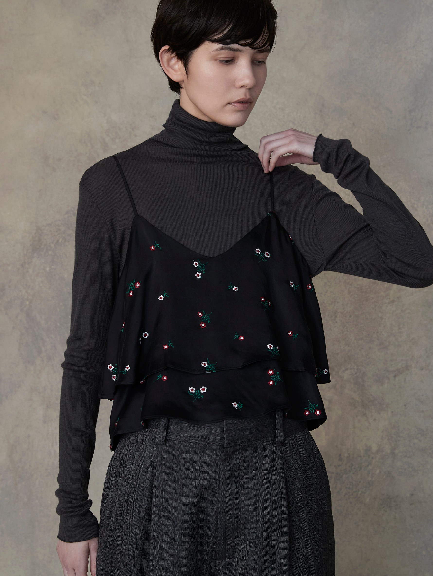 ウールシルクボトルネックプルオーバー/TBEA-293