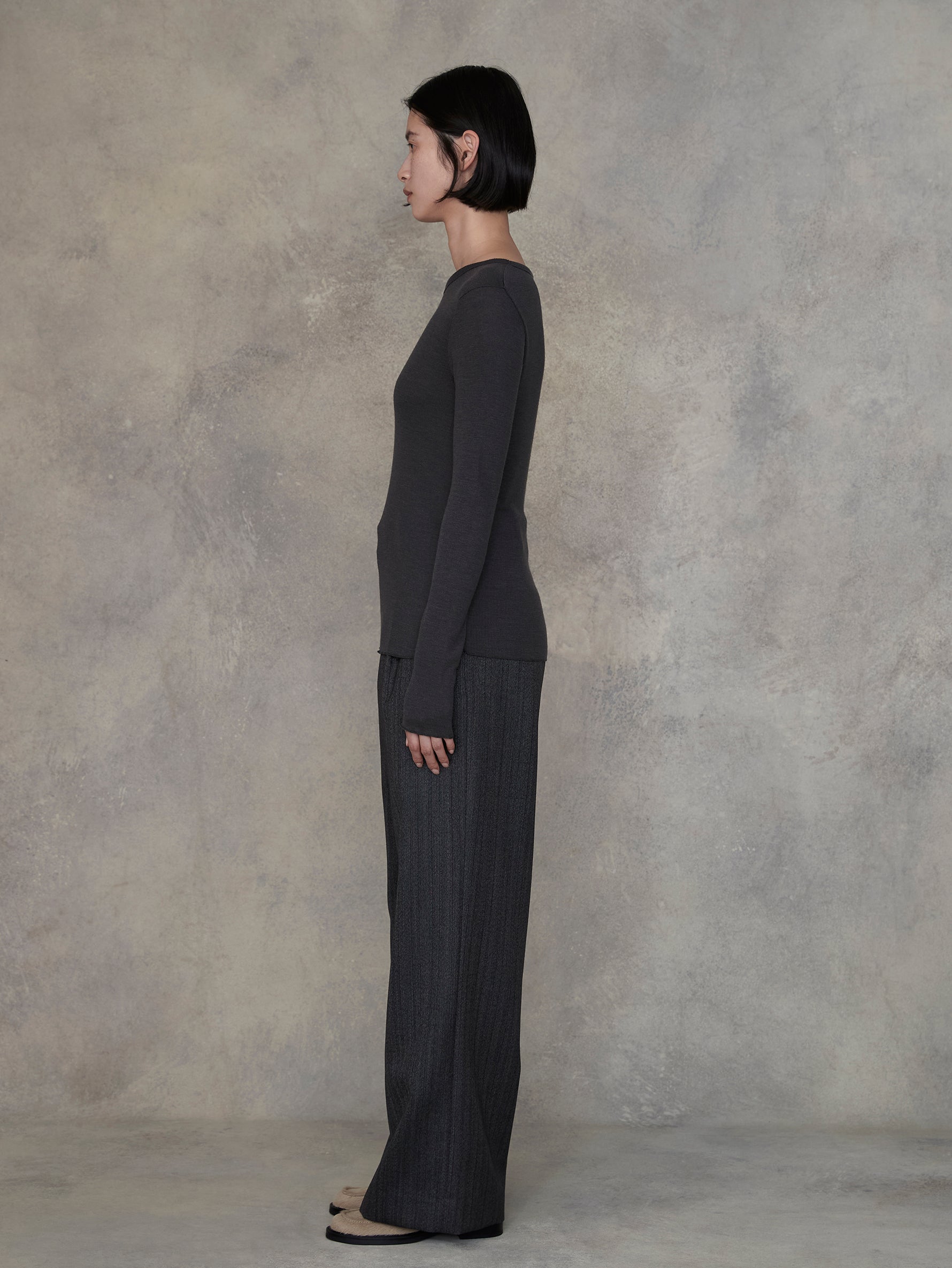 ウールシルククルーネックプルオーバー/TBEA-292