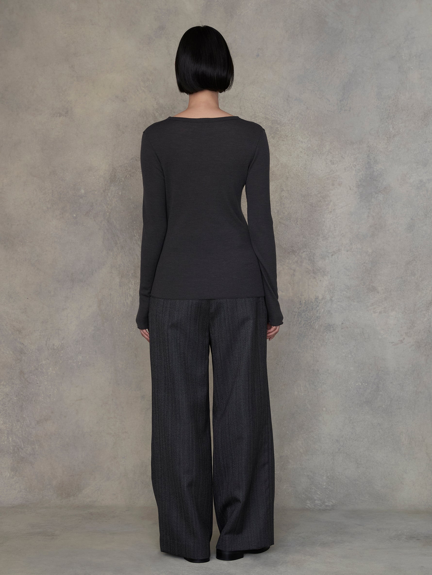 ウールシルククルーネックプルオーバー/TBEA-292