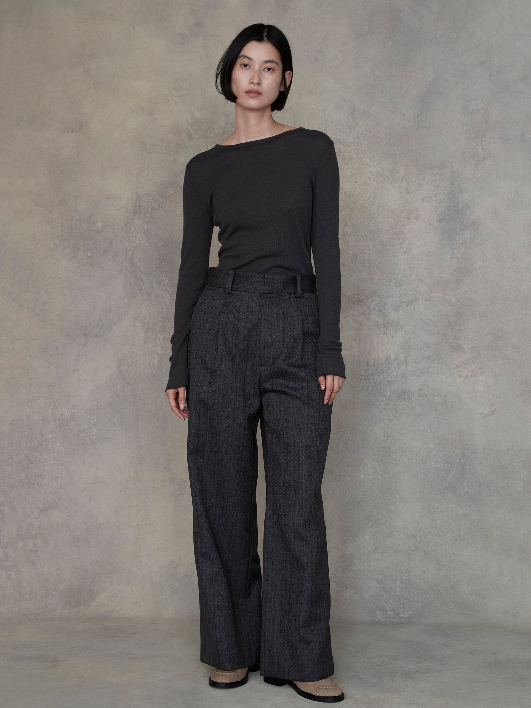 ウールシルククルーネックプルオーバー/TBEA-292