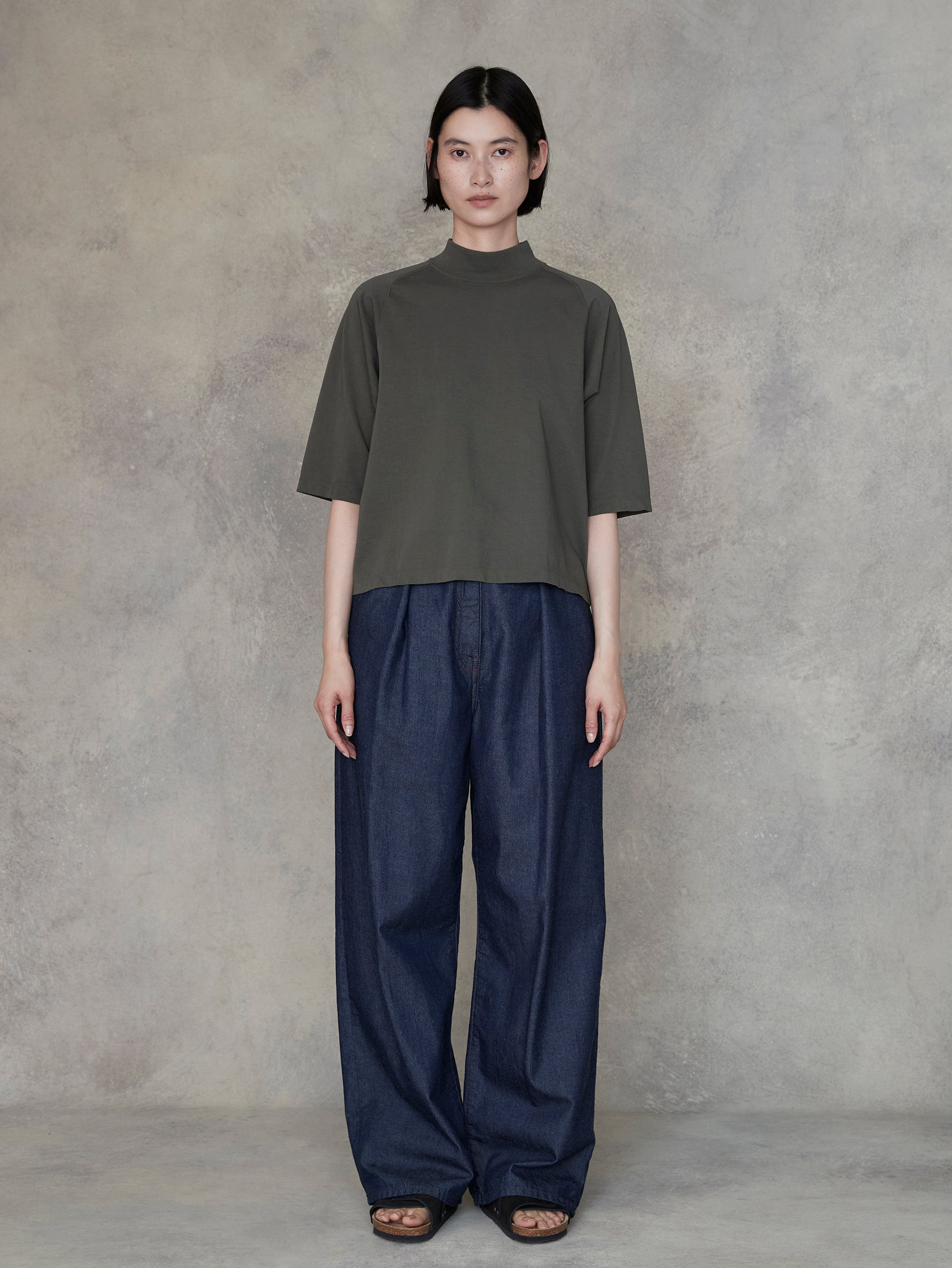 エンブロイダリーハイネックTシャツ/TBEA-282