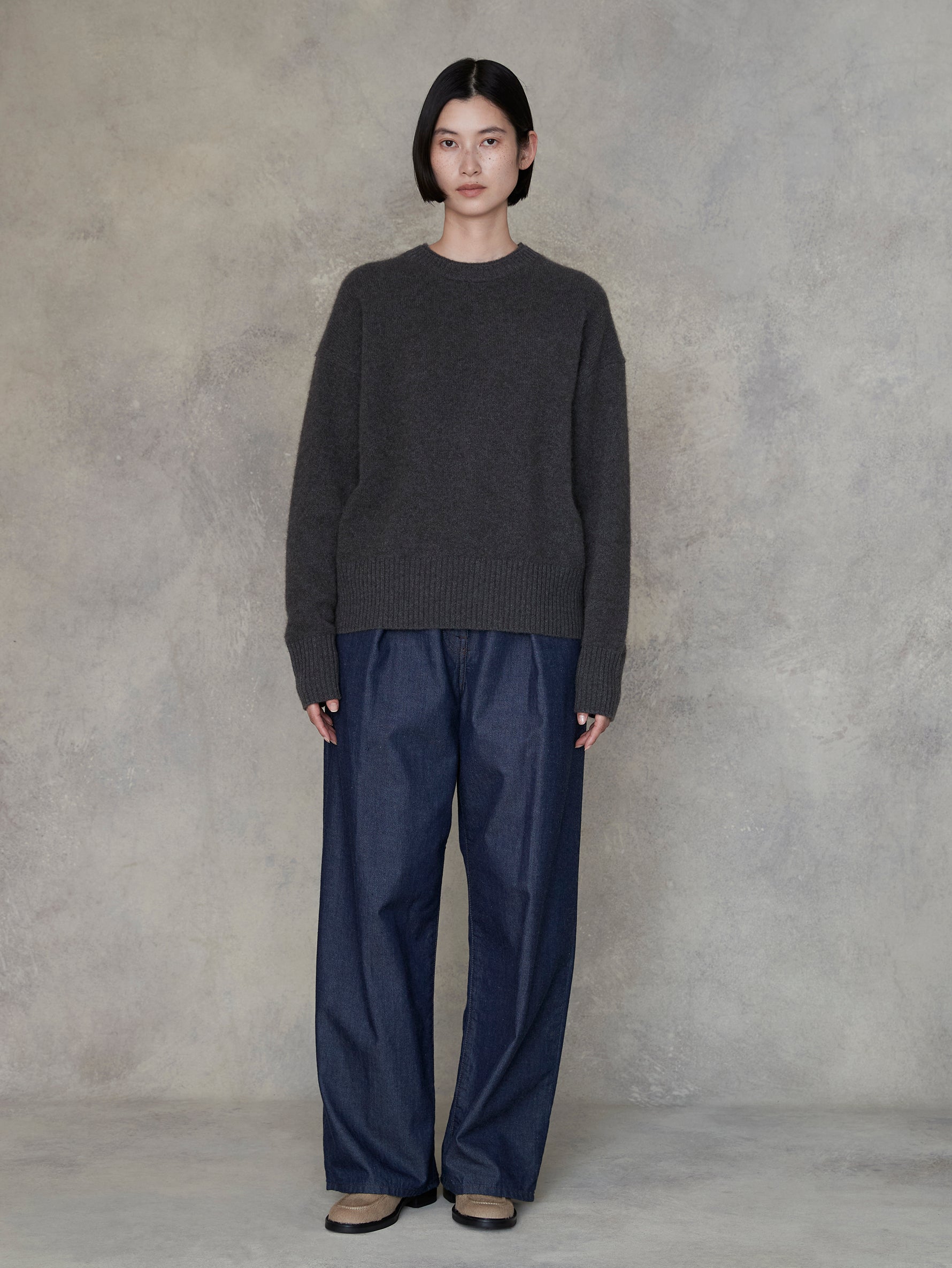 ライトデニムタックワイドパンツ/TBEA-171