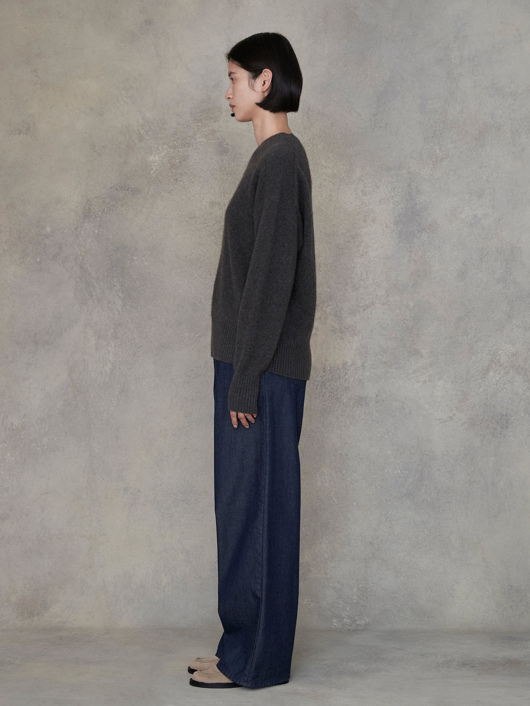 ライトデニムタックワイドパンツ/TBEA-171