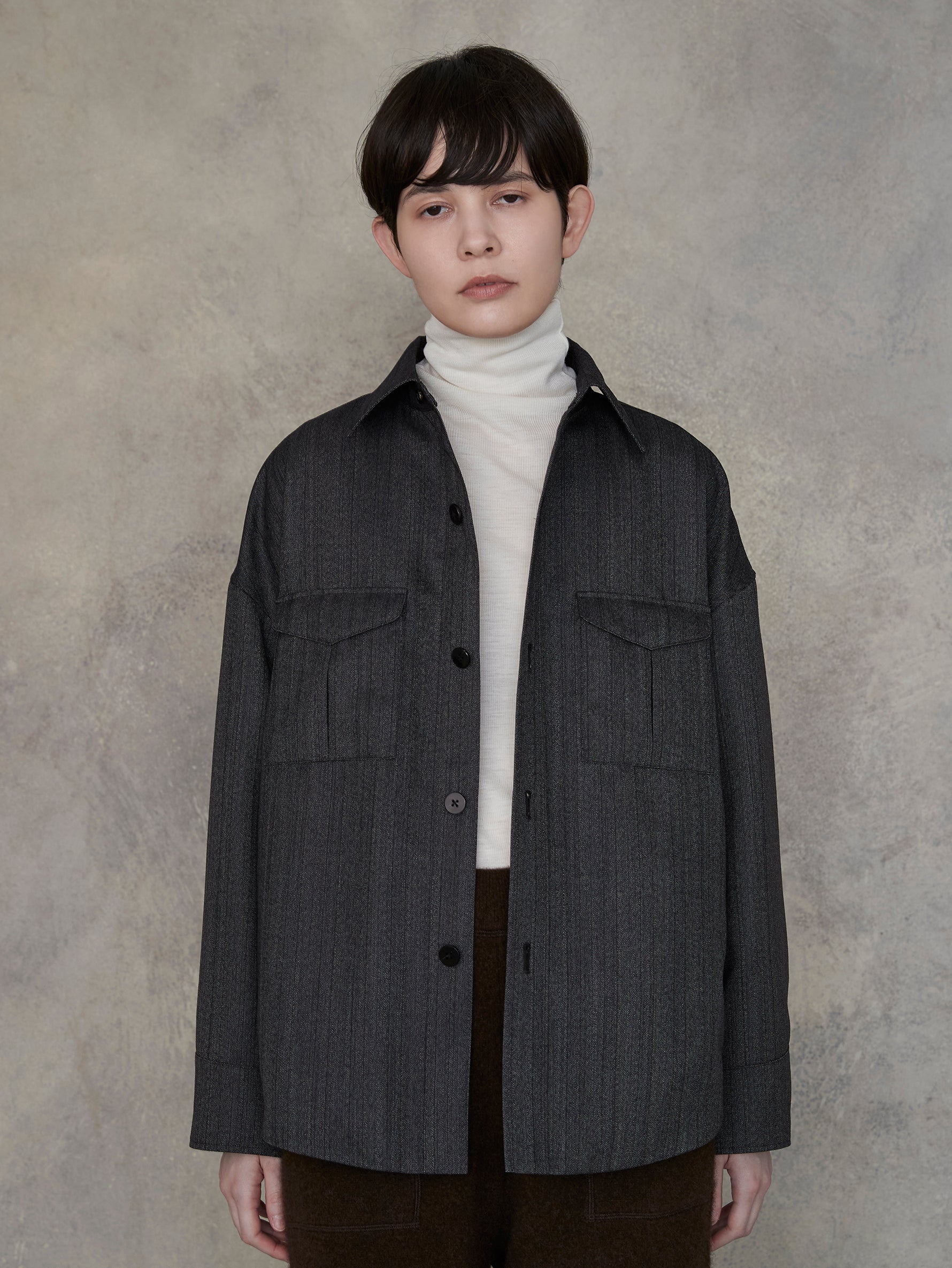 ウールシルクボトルネックプルオーバー/TBEA-293