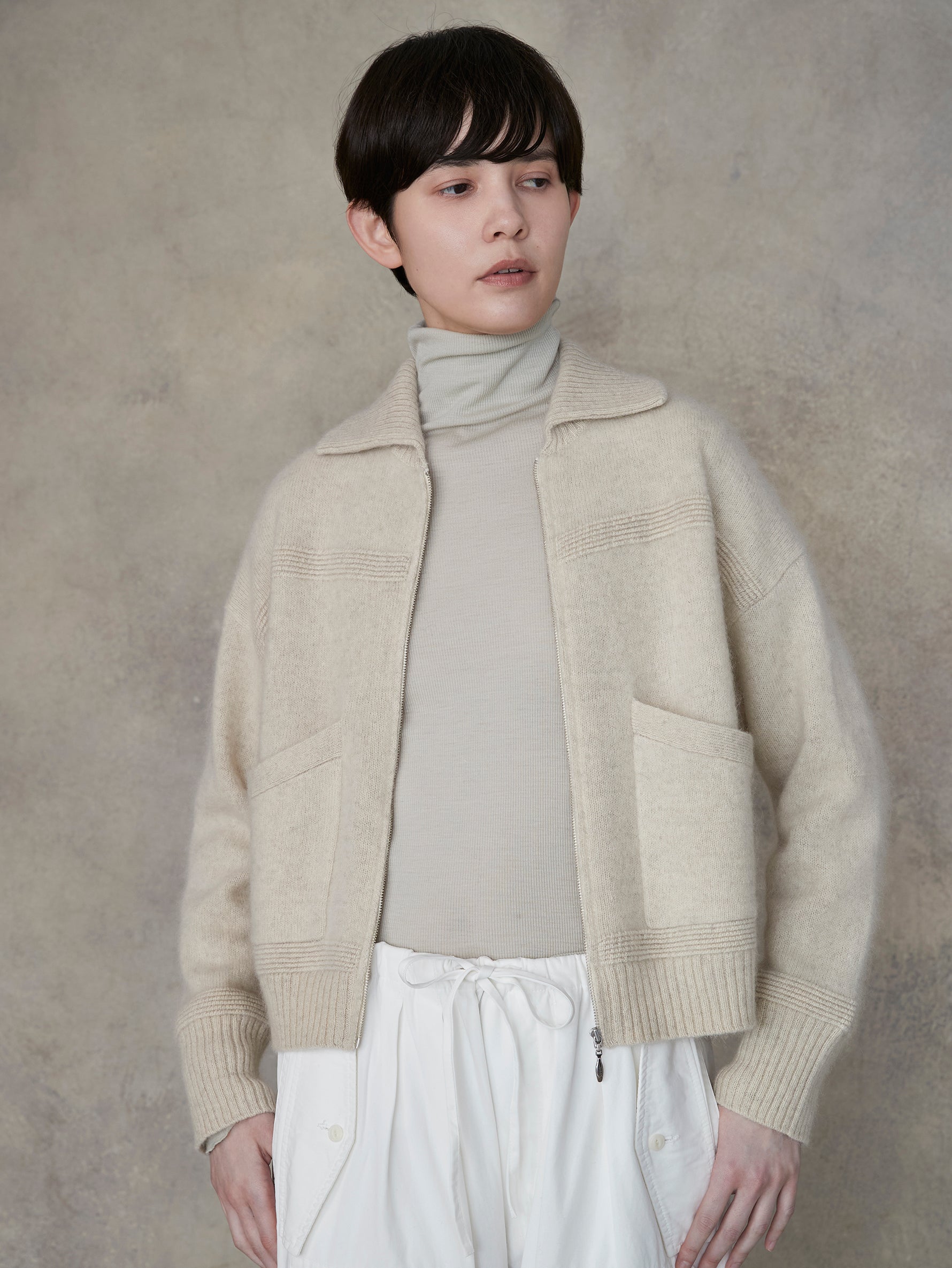 ウールシルクボトルネックプルオーバー/TBEA-293