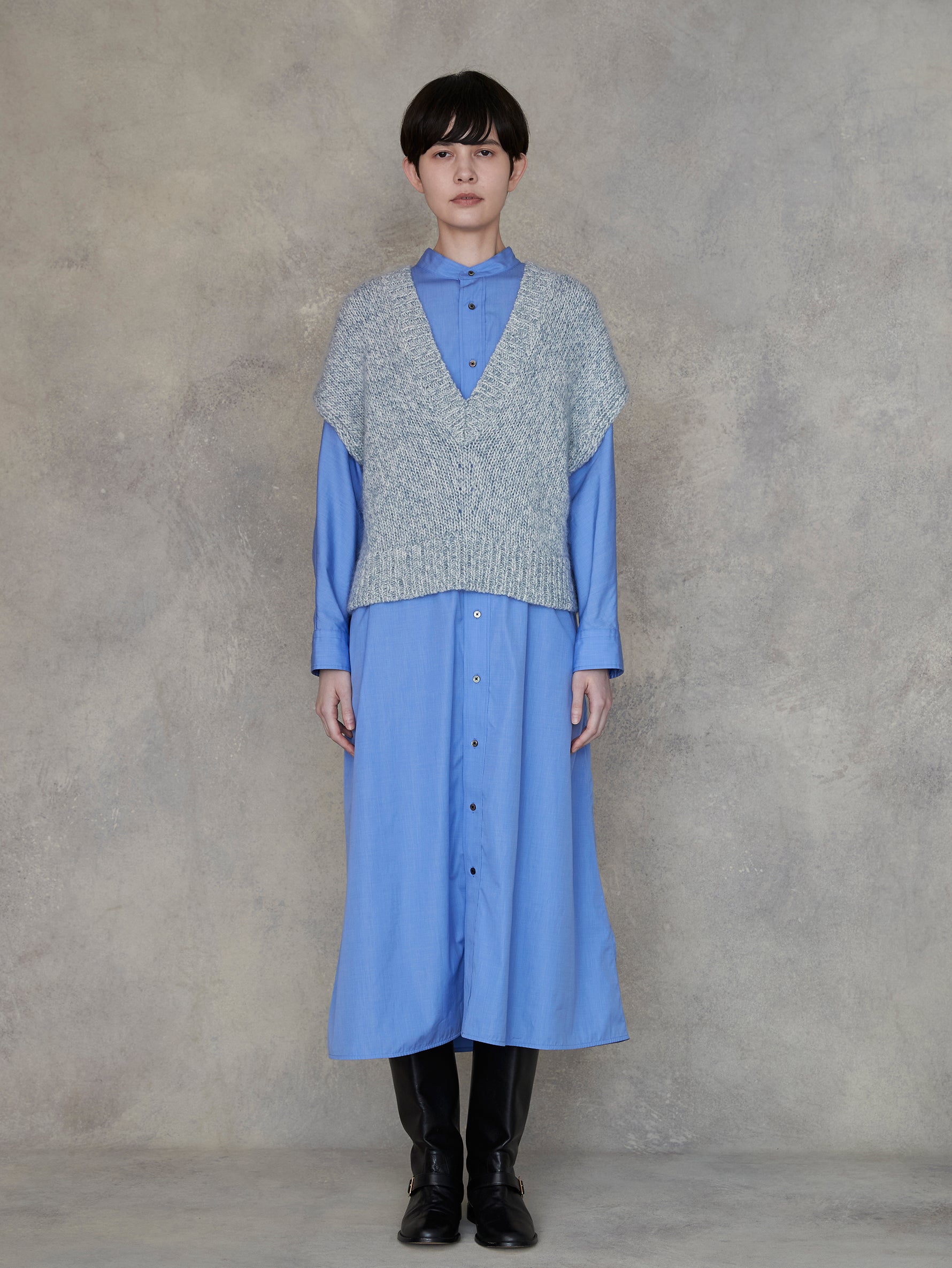 ウールカシミヤ2wayベスト/TBEA-331