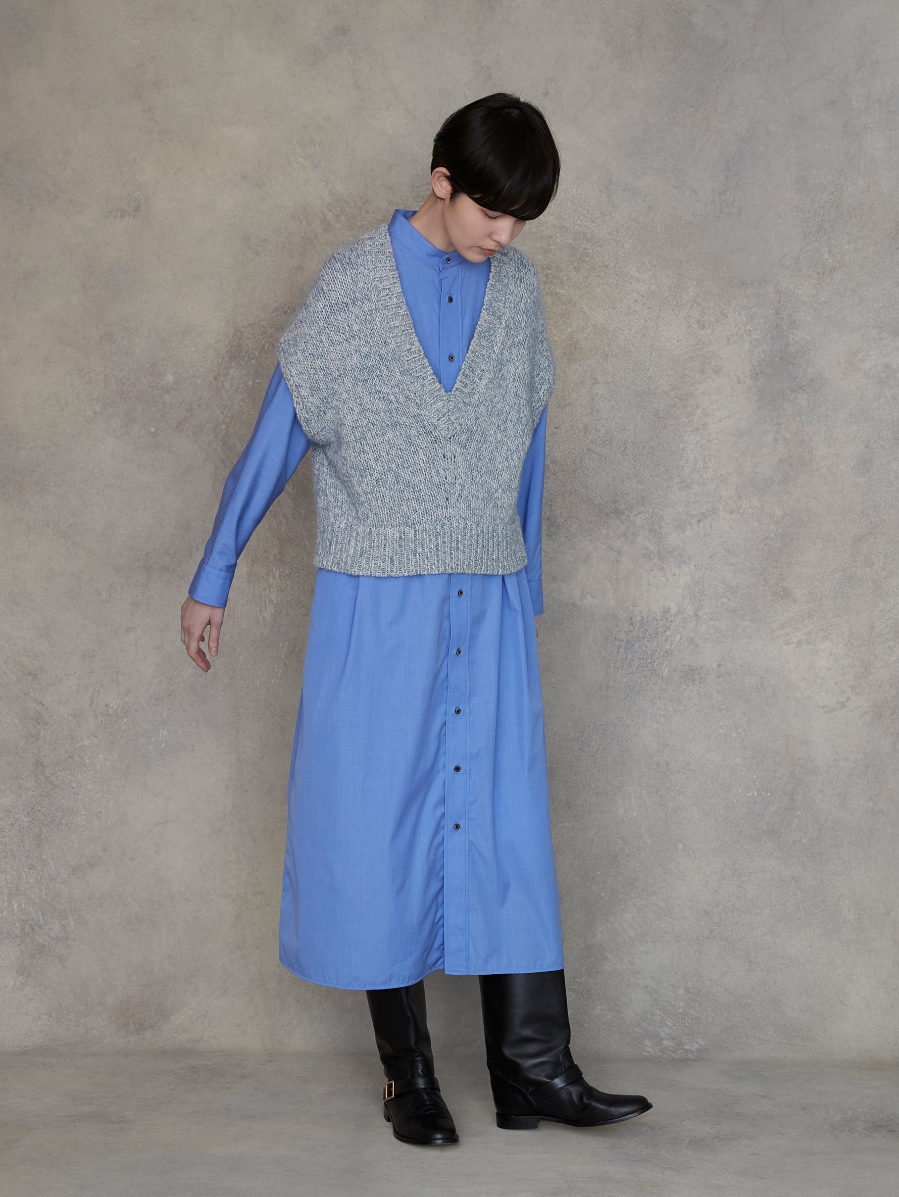 ウールカシミヤ2wayベスト/TBEA-331