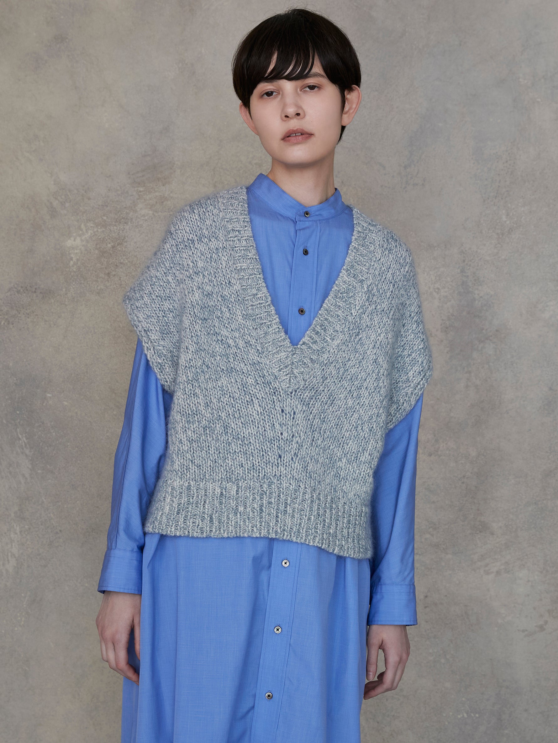 ウールカシミヤ2wayベスト/TBEA-331