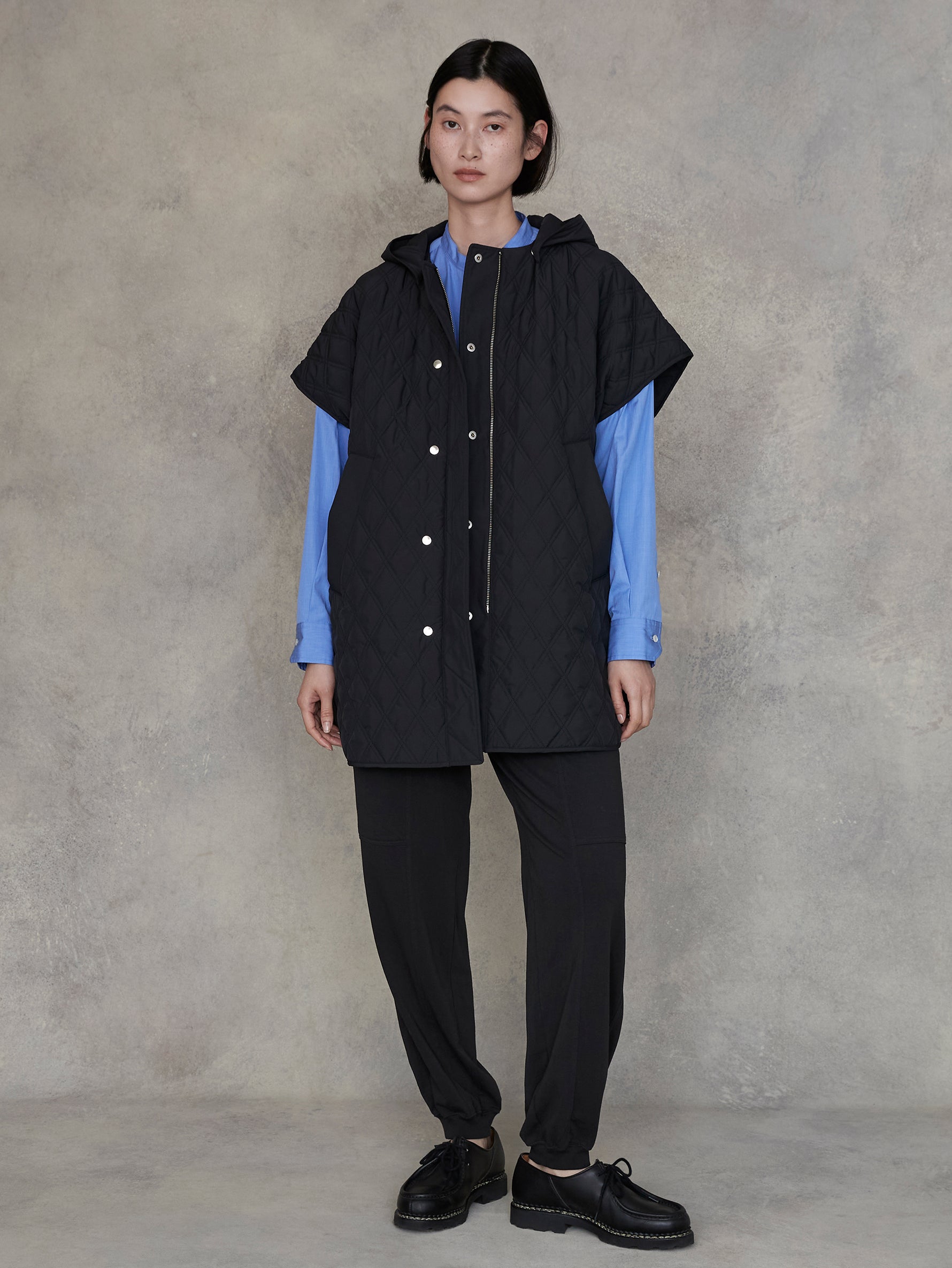 リバーシブルキルティングポンチョ/TBEA-032