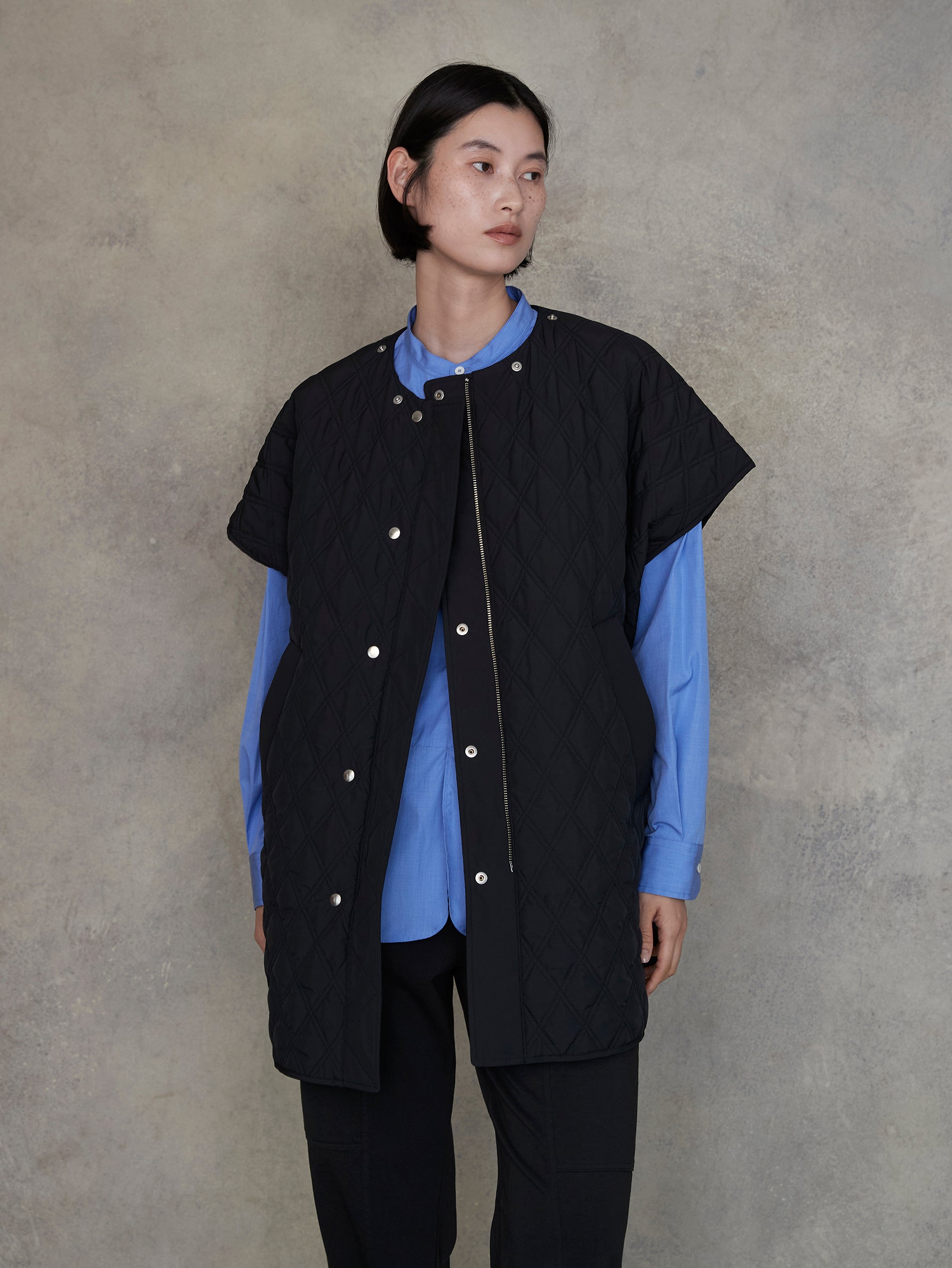 リバーシブルキルティングポンチョ/TBEA-032