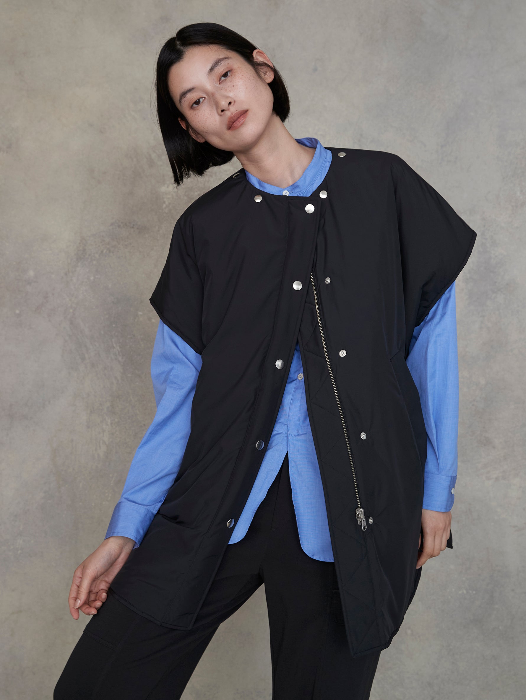 リバーシブルキルティングポンチョ/TBEA-032