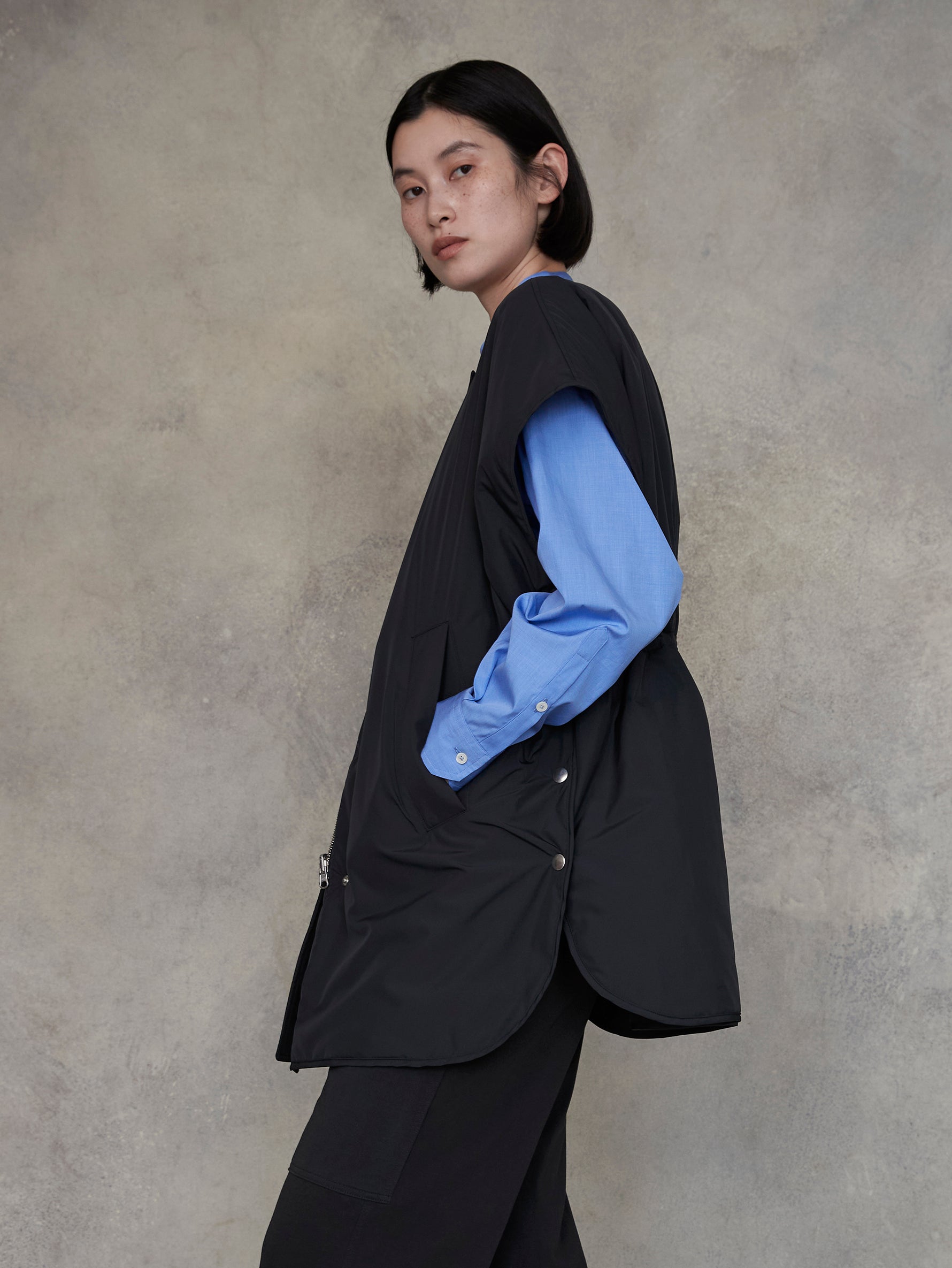 リバーシブルキルティングポンチョ/TBEA-032