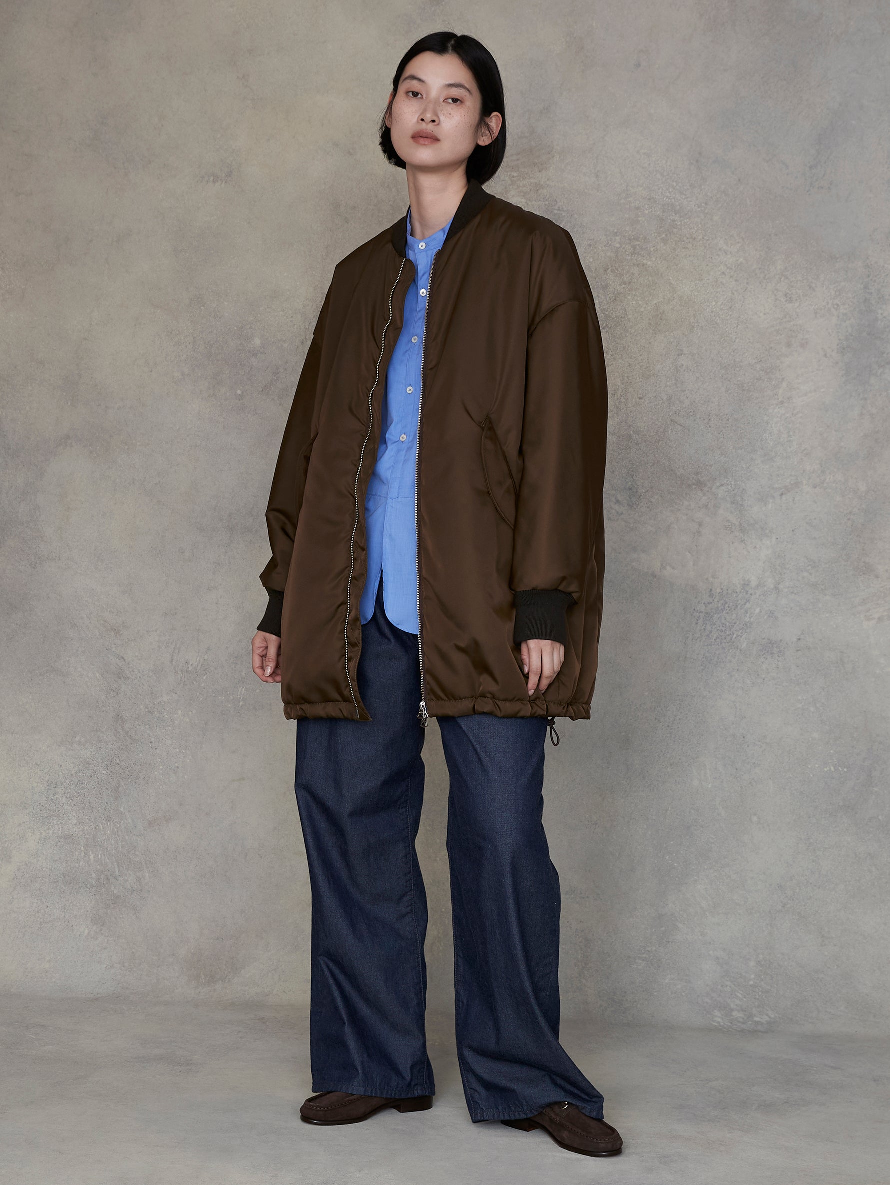 ライトデニムタックワイドパンツ/TBEA-171