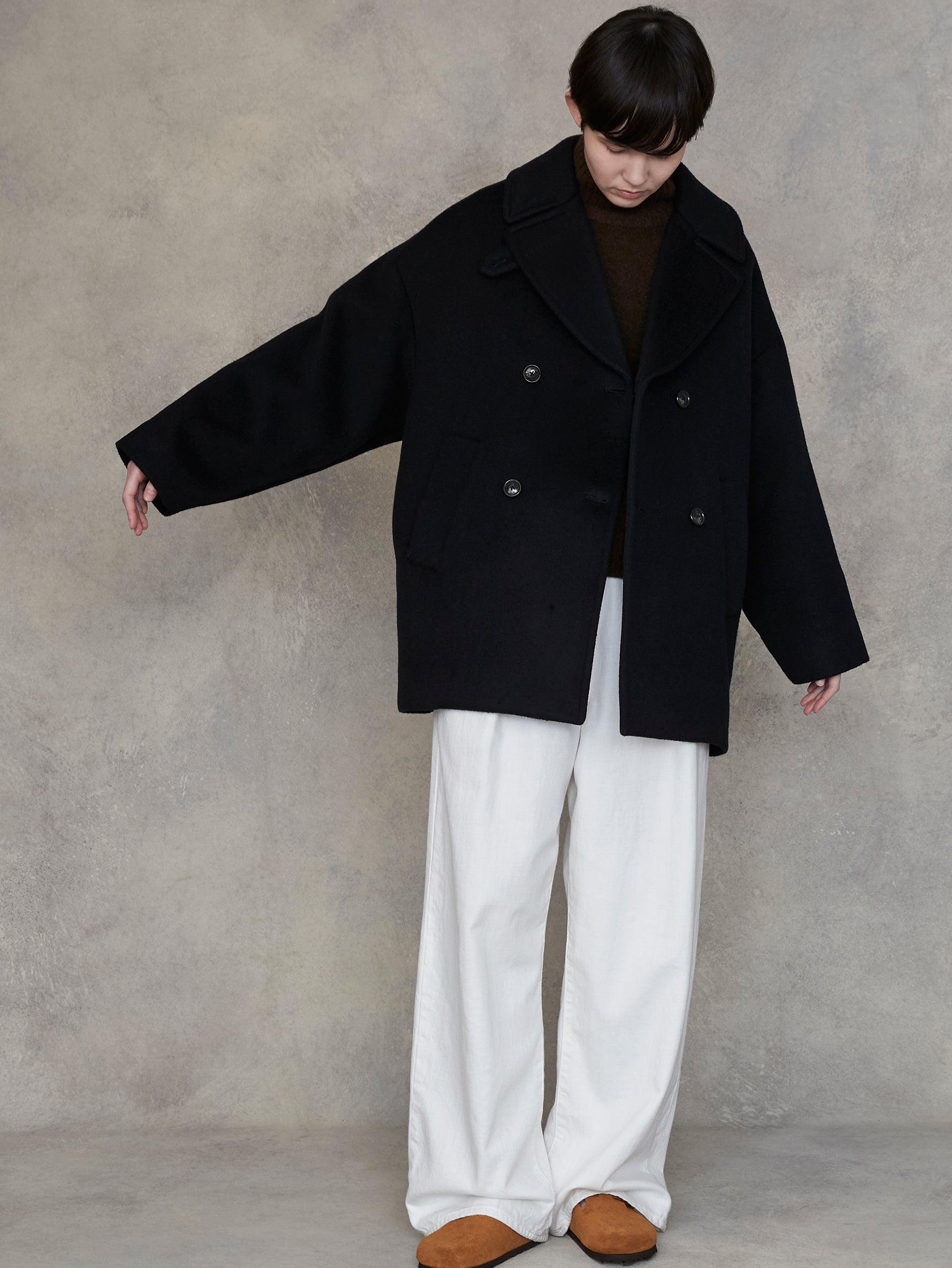 ピーコート/TBEA-242 (BLACK/NAVY)