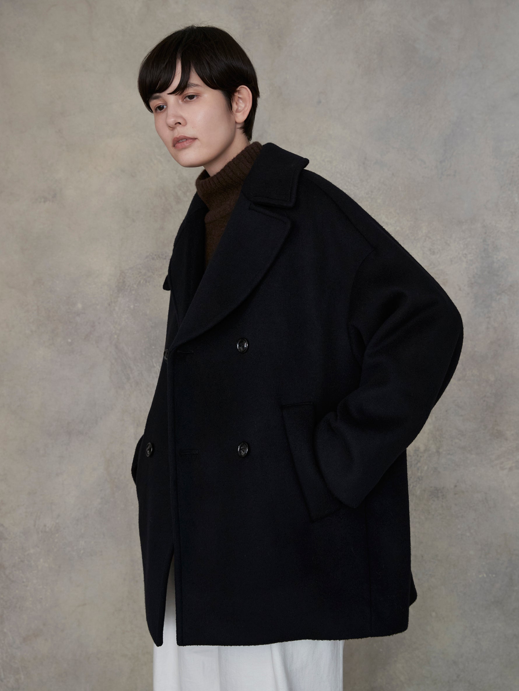 ピーコート/TBEA-242 (BLACK/NAVY)