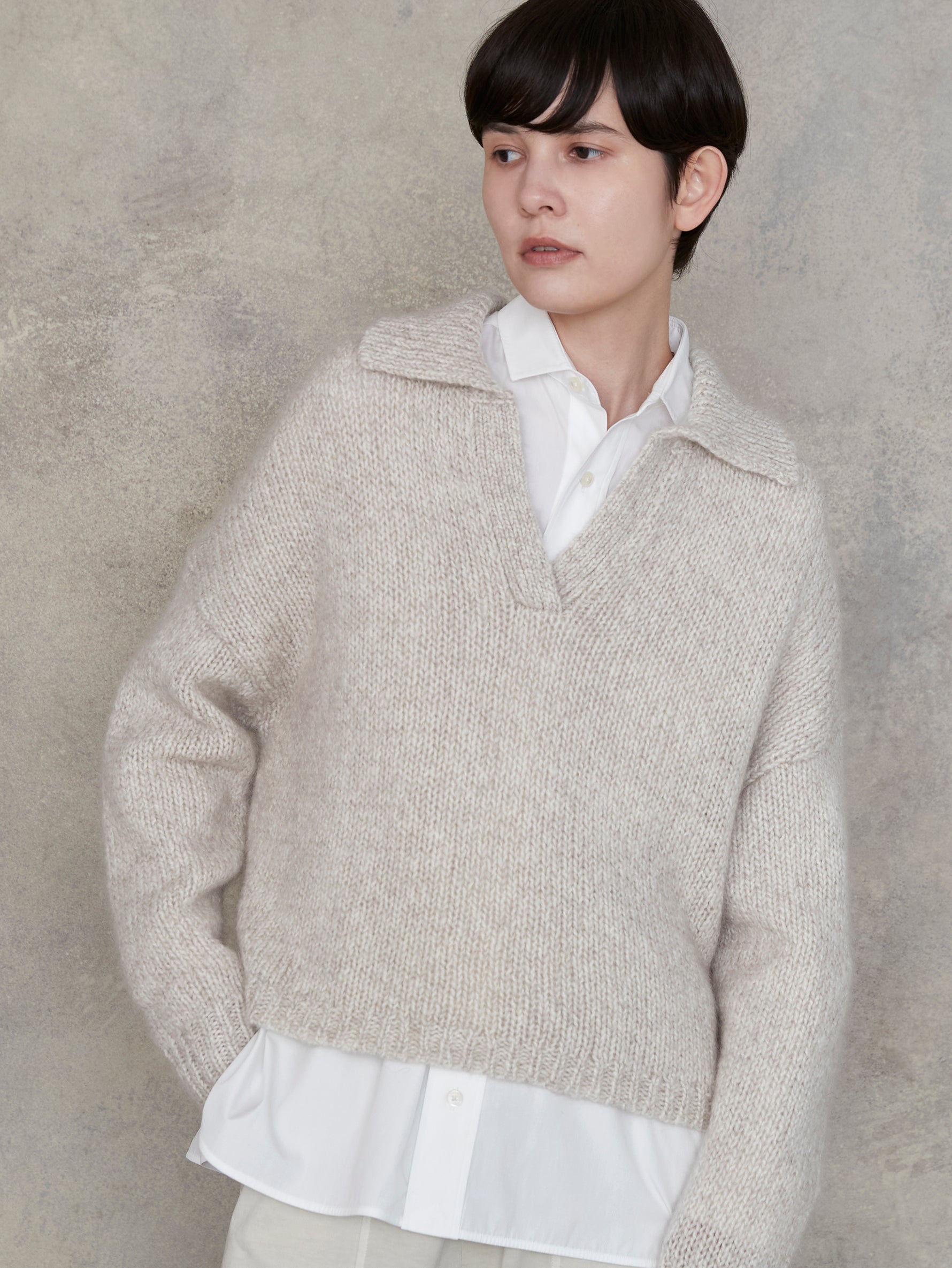 ウールカシミヤスキッパープルオーバー/TBEA-332