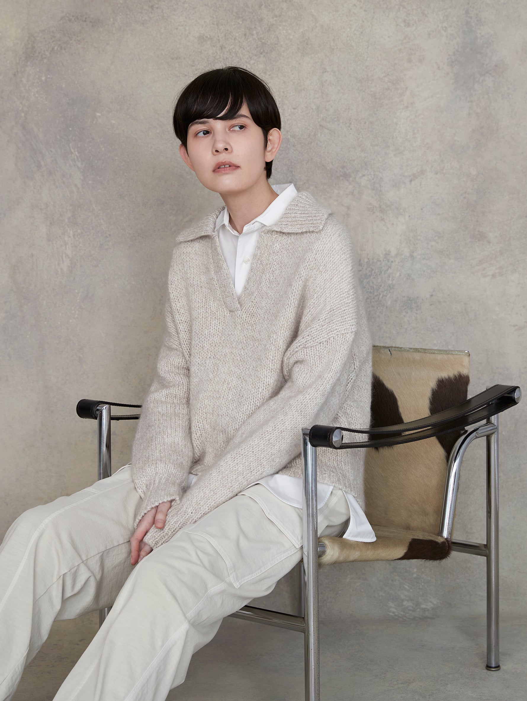 ウールカシミヤスキッパープルオーバー/TBEA-332