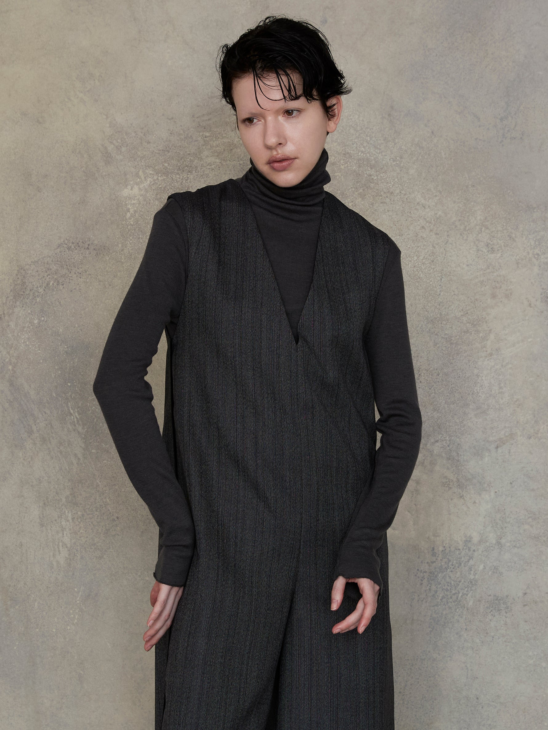 ウールシルクボトルネックプルオーバー/TBEA-293