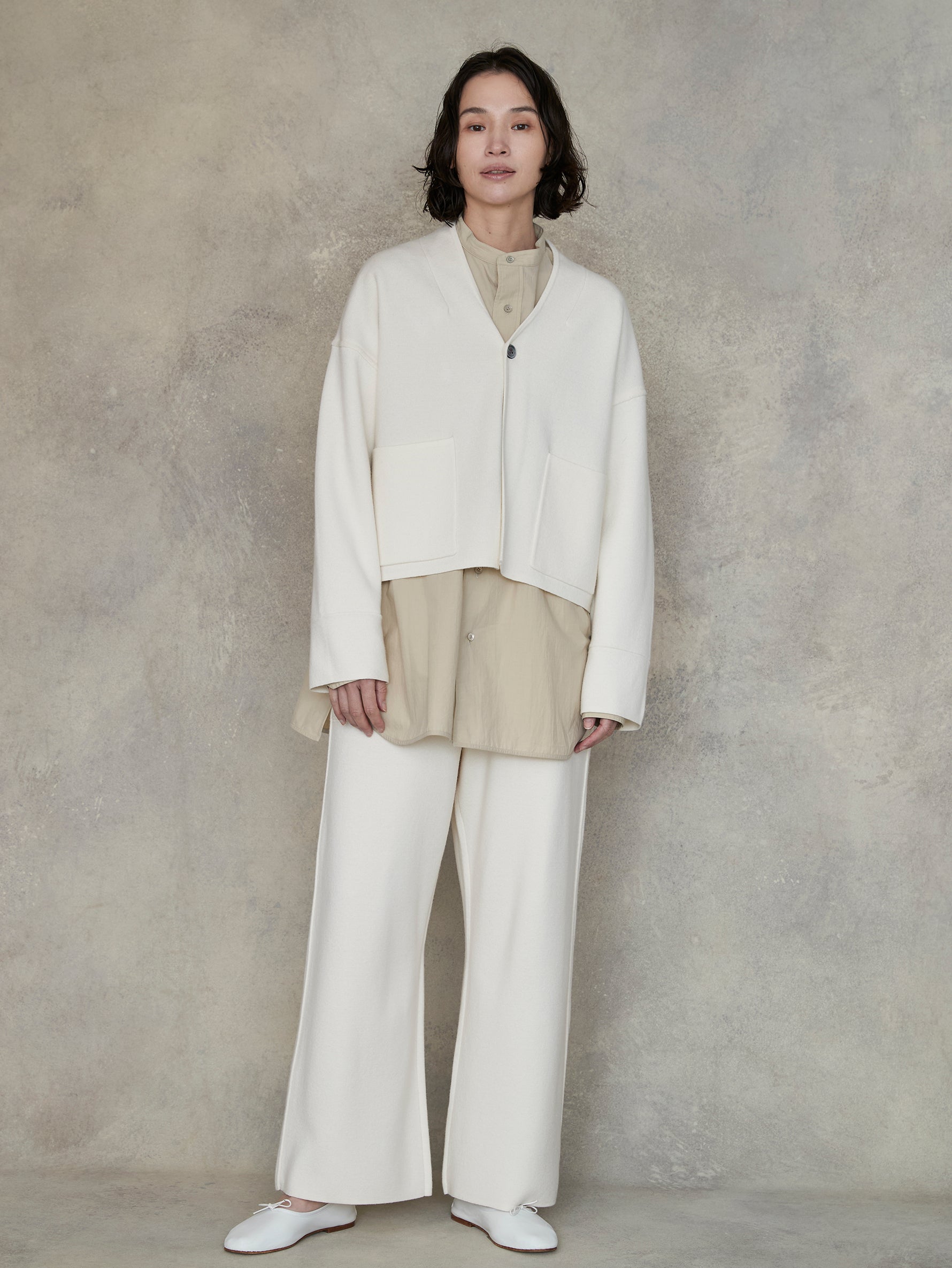 ミラノリブワイドニットパンツ/TBEA-323