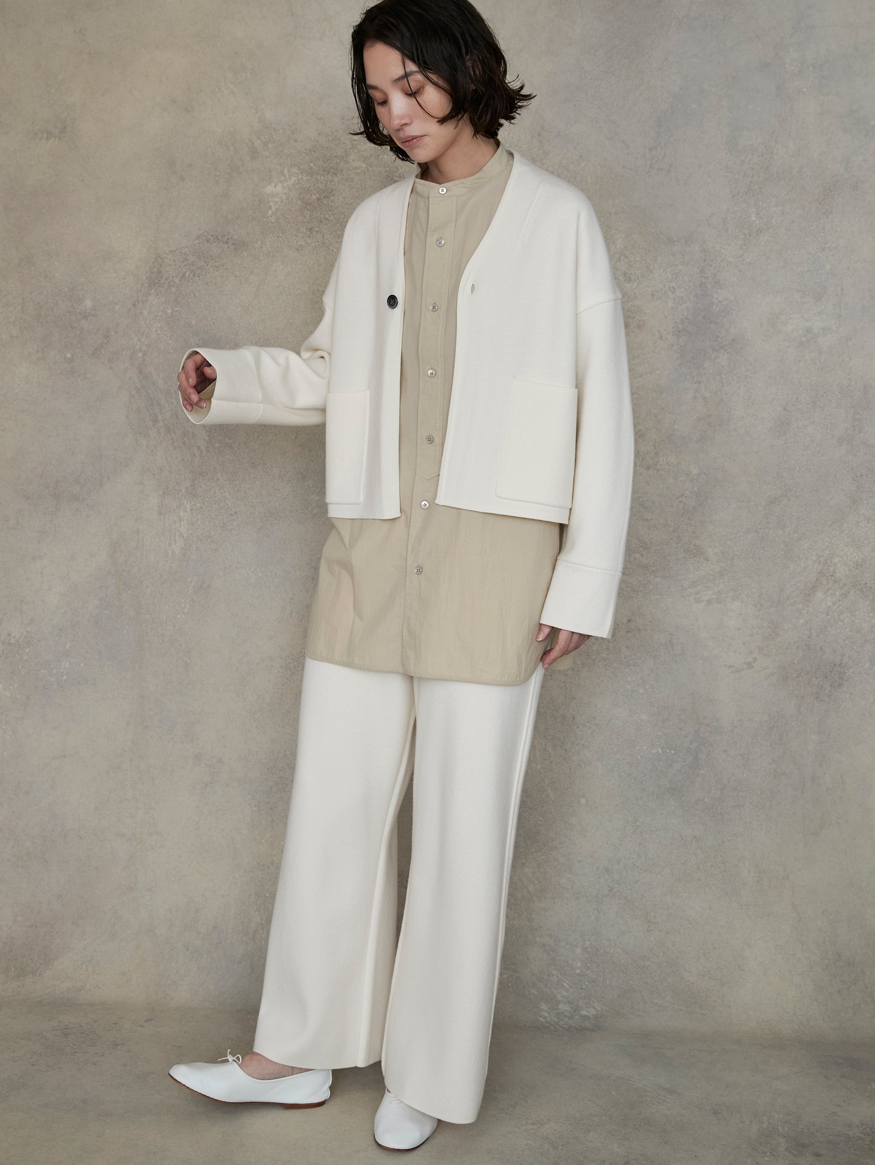 ミラノリブワイドニットパンツ/TBEA-323