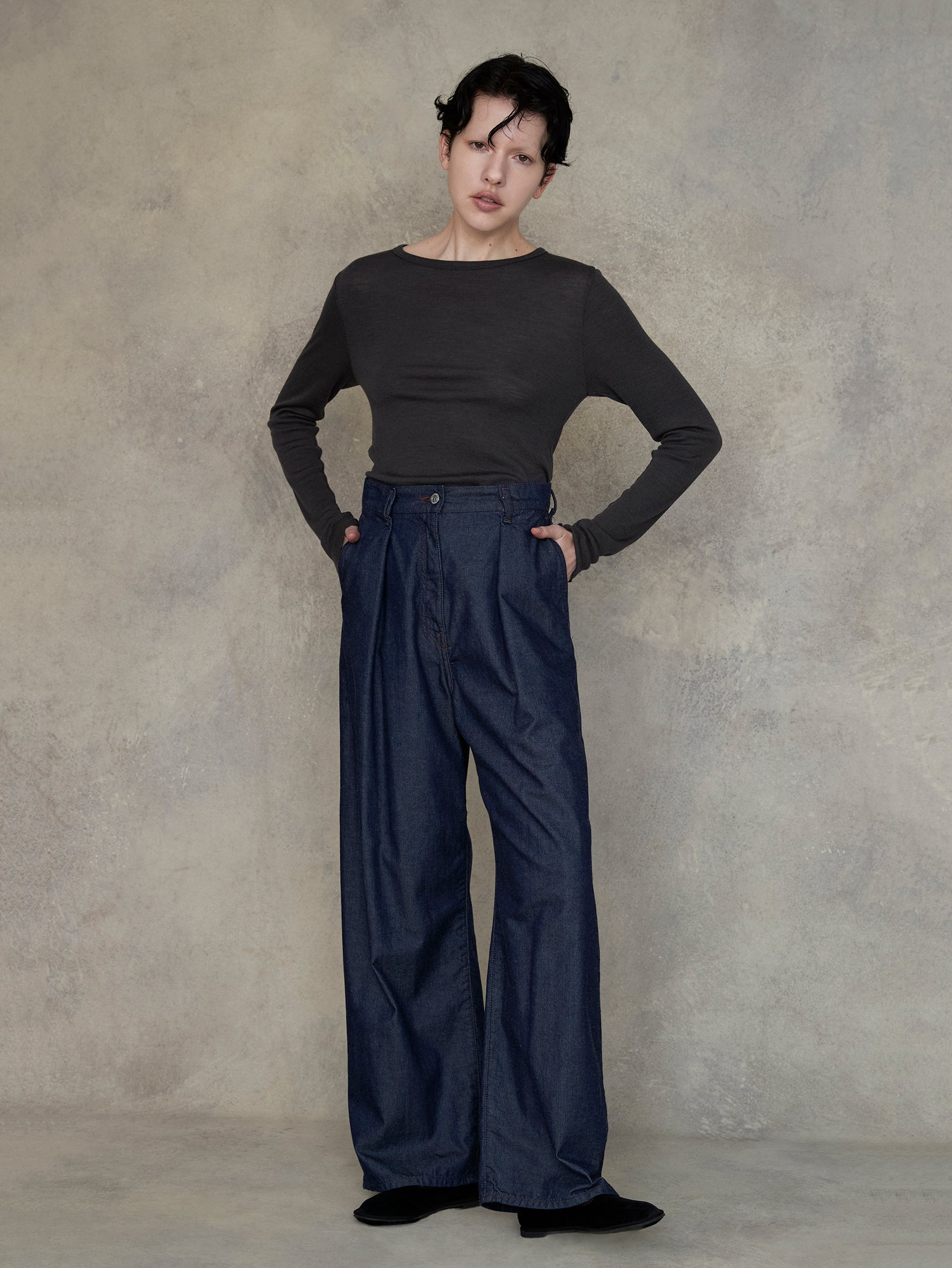 ウールシルククルーネックプルオーバー/TBEA-292