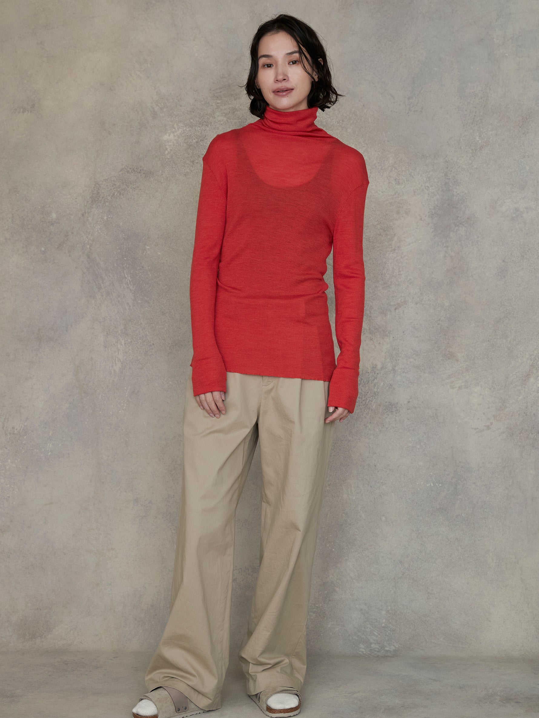 ウールシルクボトルネックプルオーバー/TBEA-293