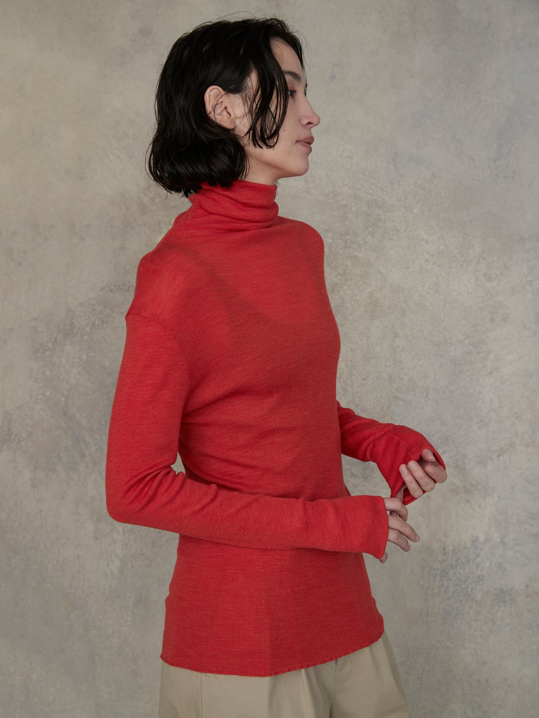 ウールシルクボトルネックプルオーバー/TBEA-293