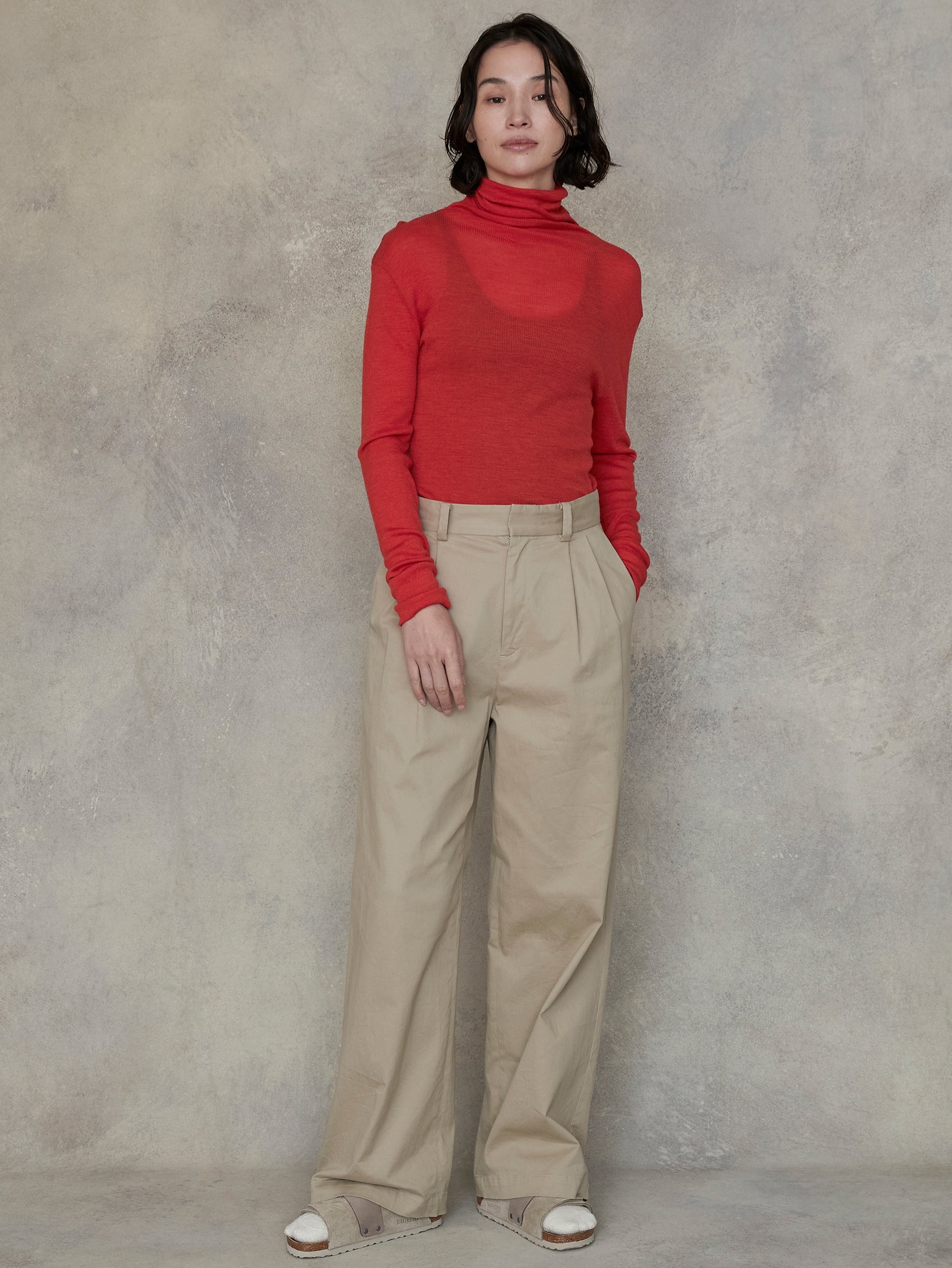 ウールシルクボトルネックプルオーバー/TBEA-293