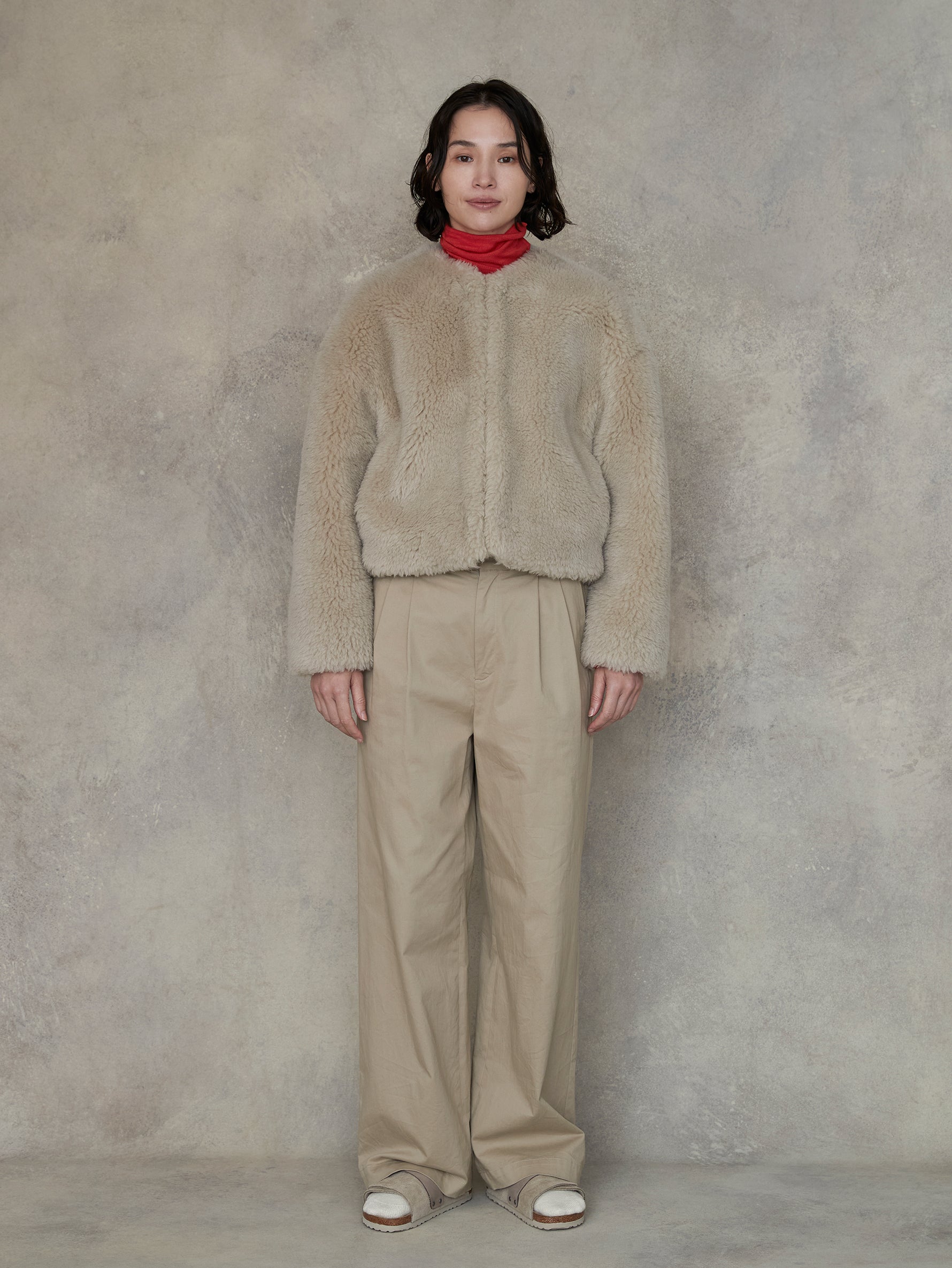 ウールファーショートコート/TBEA-082