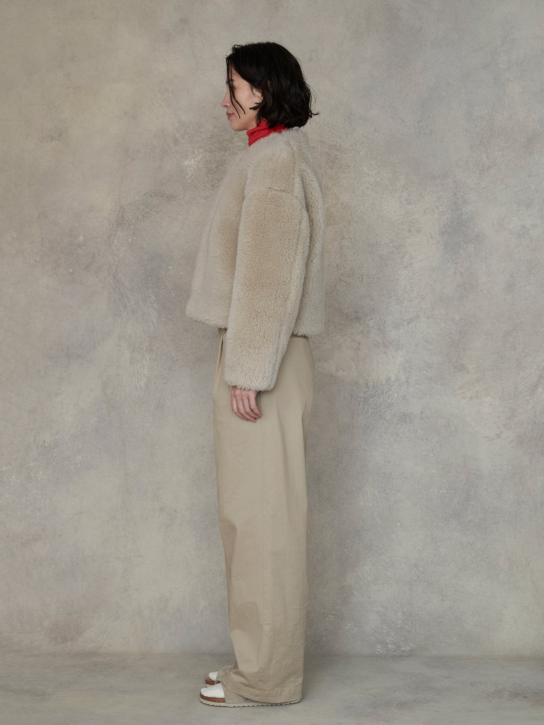 ウールファーショートコート/TBEA-082