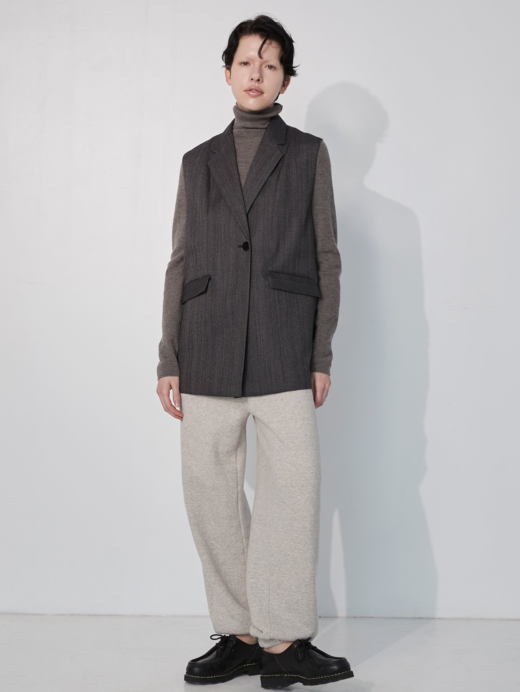 ウールヘリンボーンベスト/TBEA-211