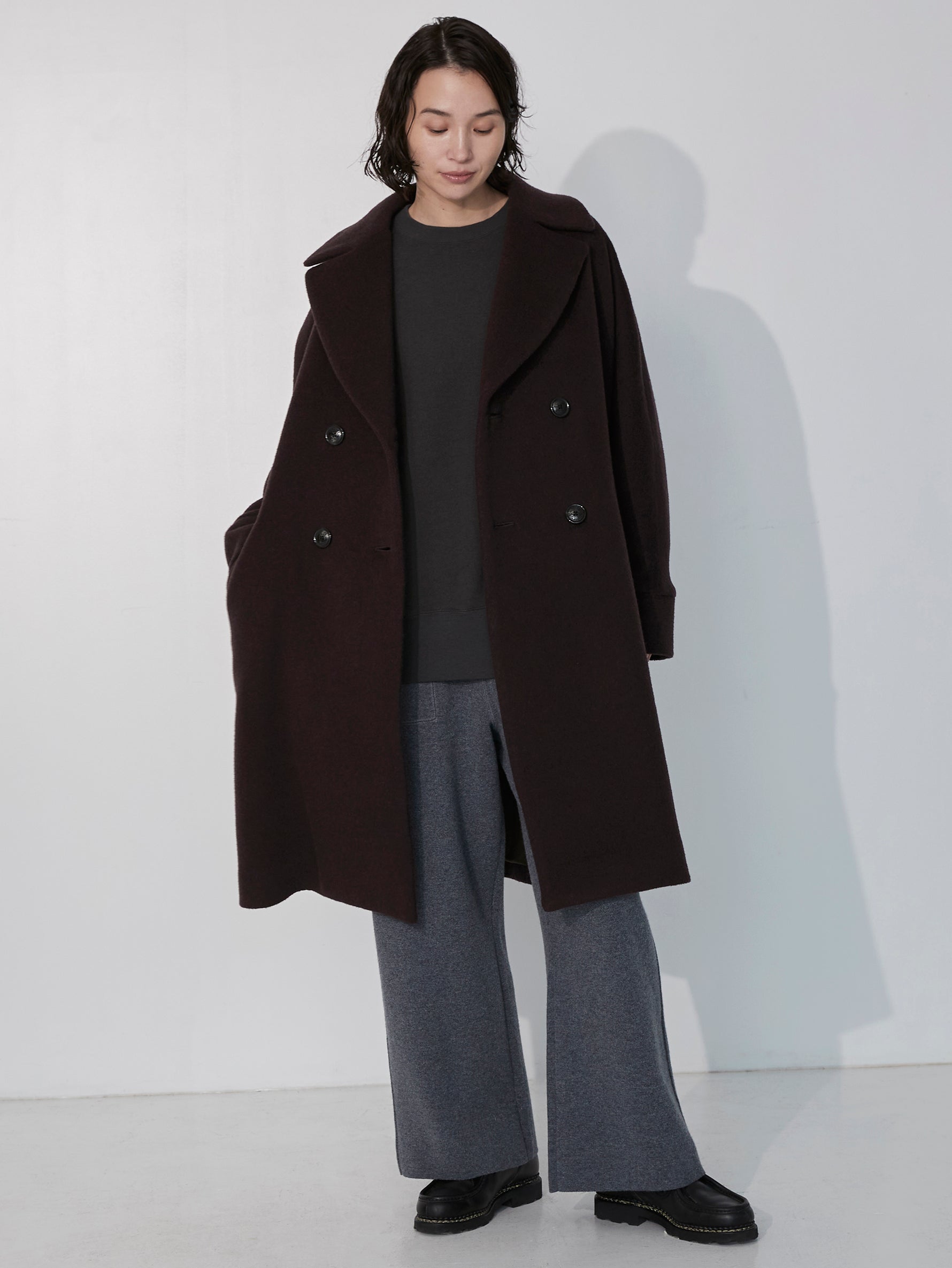 ミラノリブワイドニットパンツ/TBEA-323