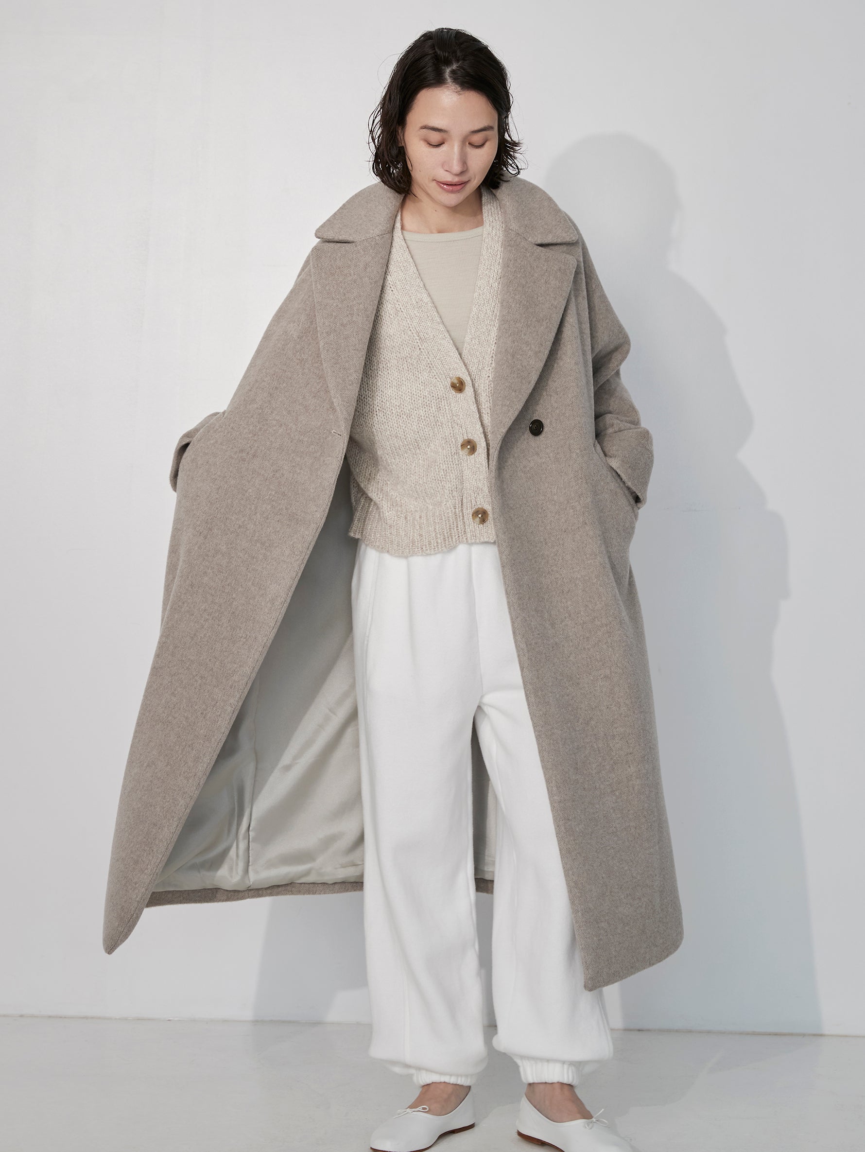 ウールカシミヤショートカーディガン/TBEA-334