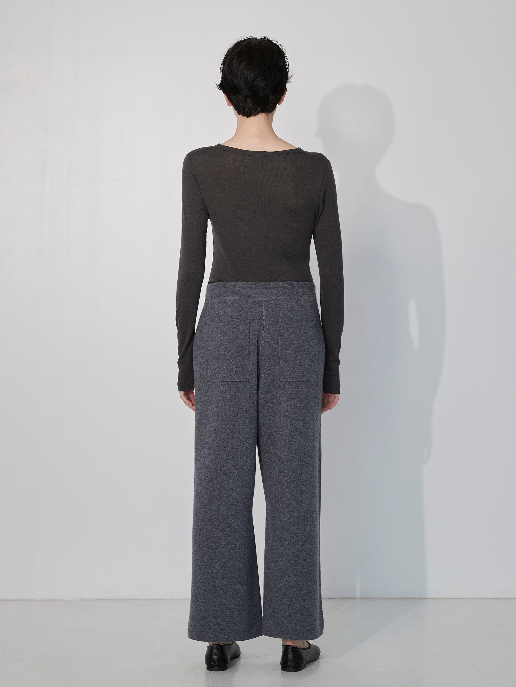 ミラノリブワイドニットパンツ/TBEA-323