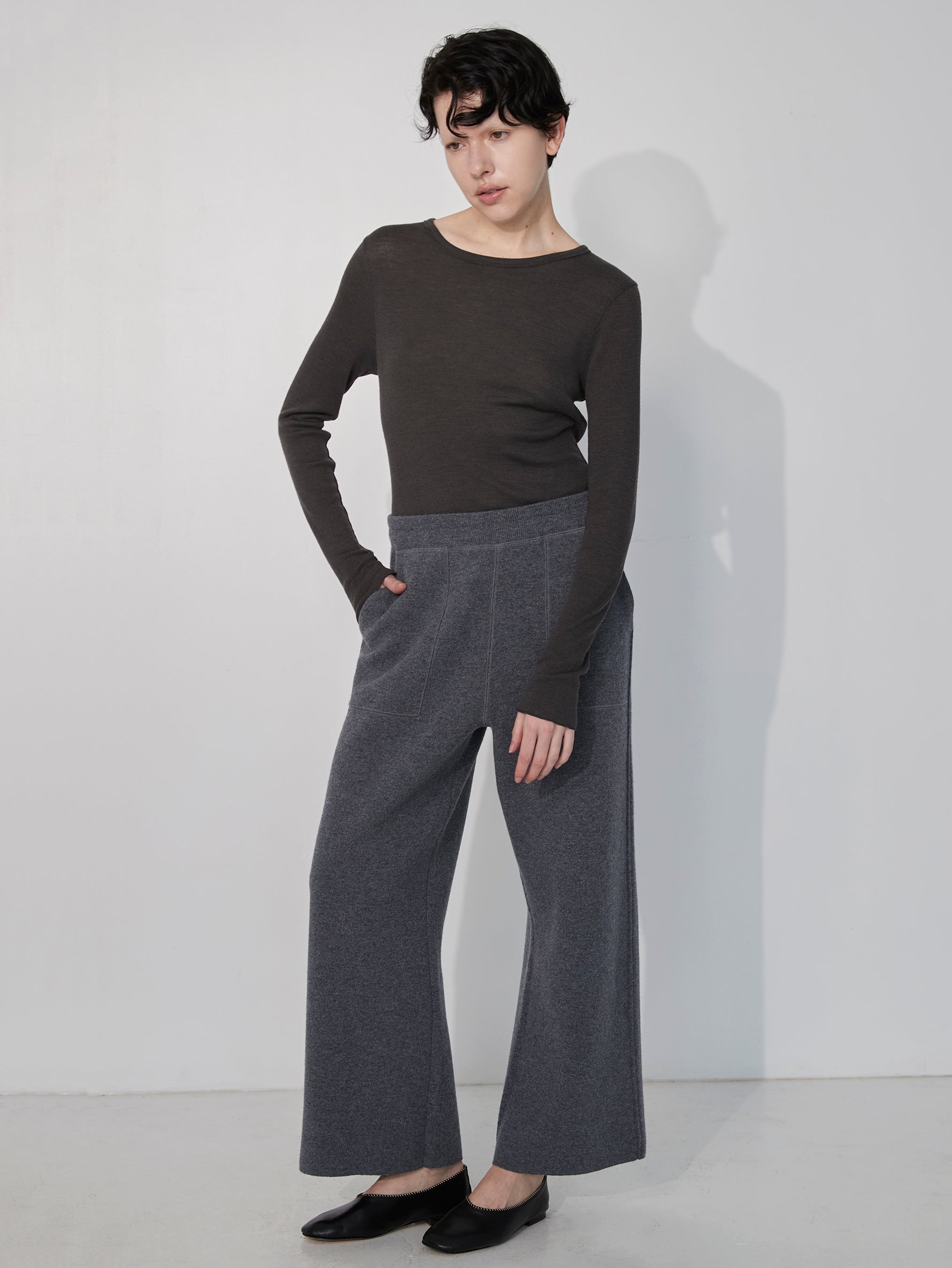 ウールシルククルーネックプルオーバー/TBEA-292