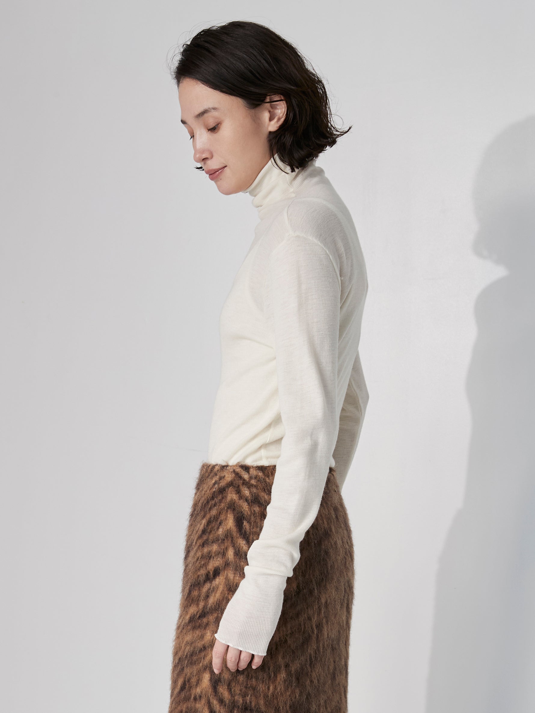 ウールシルクボトルネックプルオーバー/TBEA-293