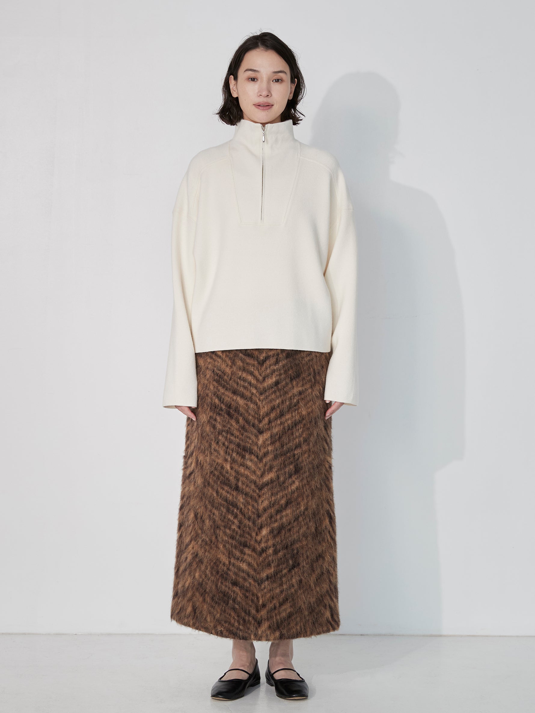 ミラノリブハーフジッププルオーバー/TBEA-321