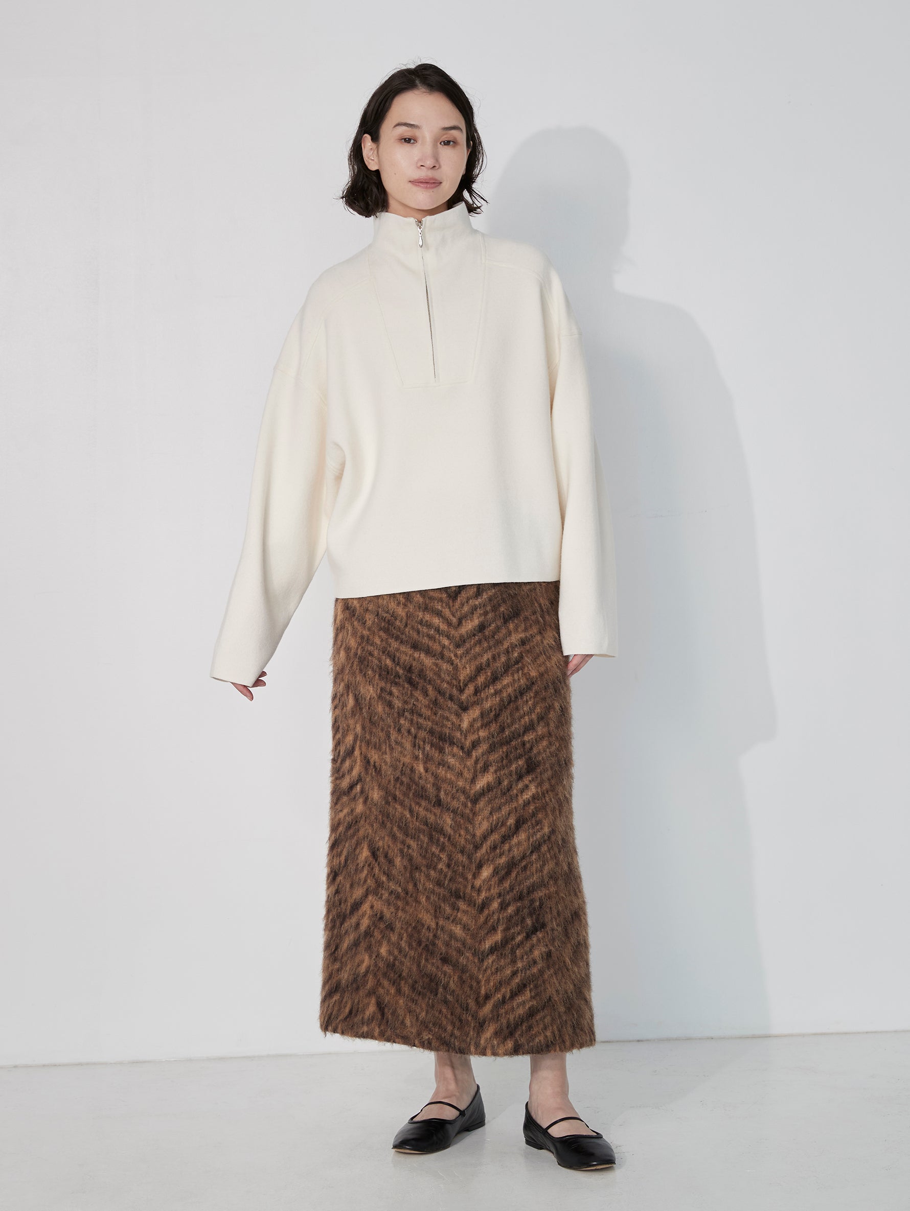 ミラノリブハーフジッププルオーバー/TBEA-321