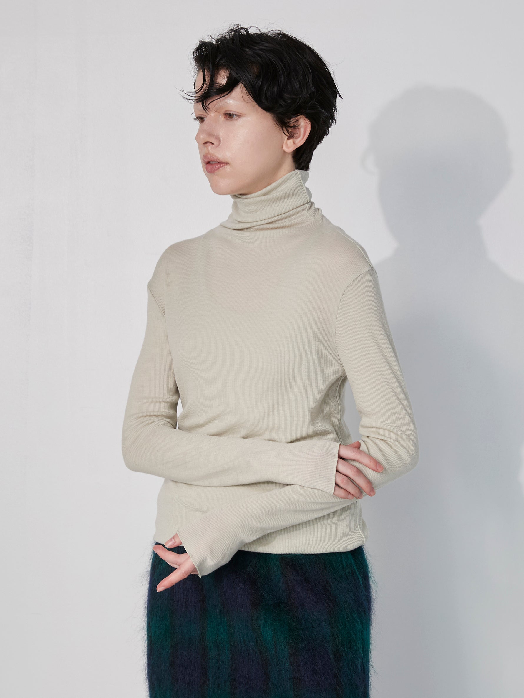 ウールシルクボトルネックプルオーバー/TBEA-293