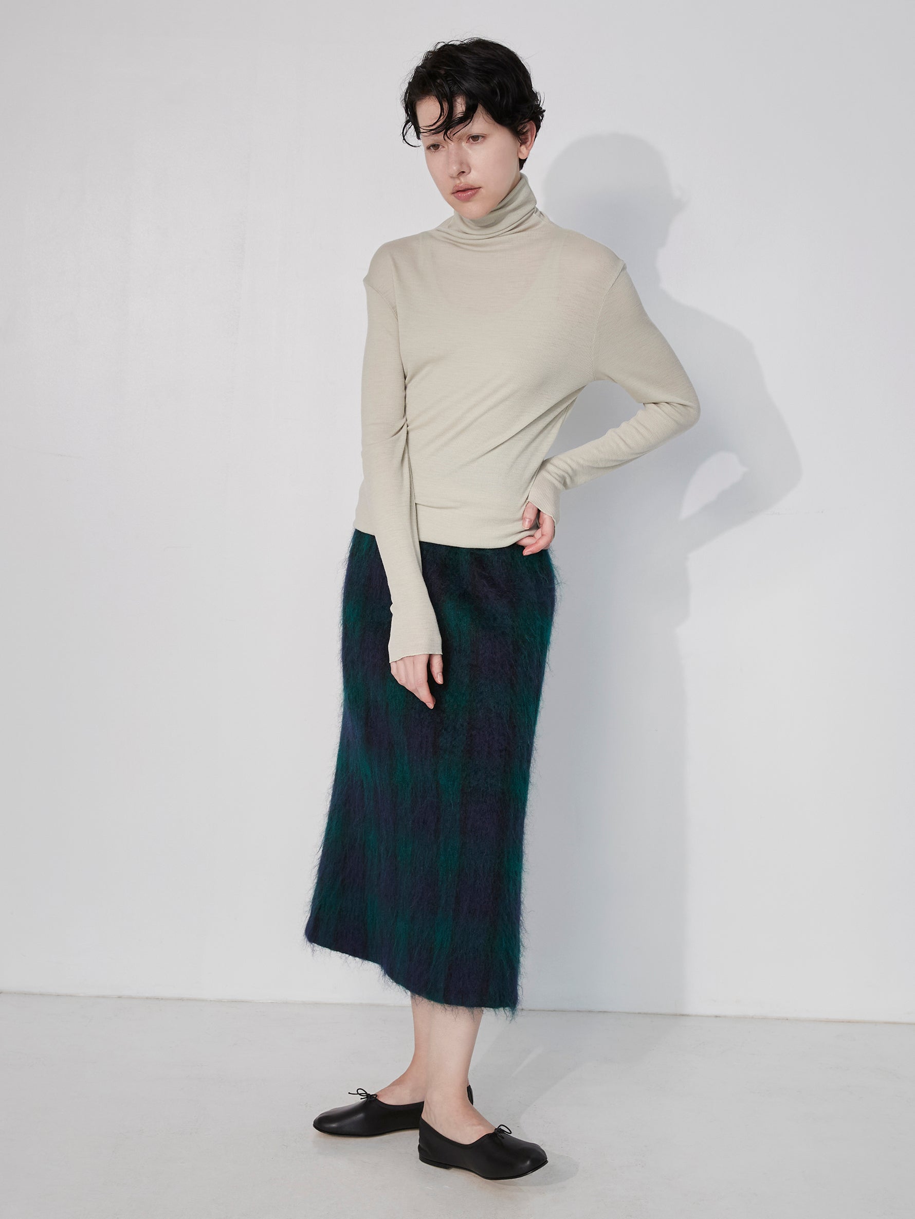 ウールシルクボトルネックプルオーバー/TBEA-293