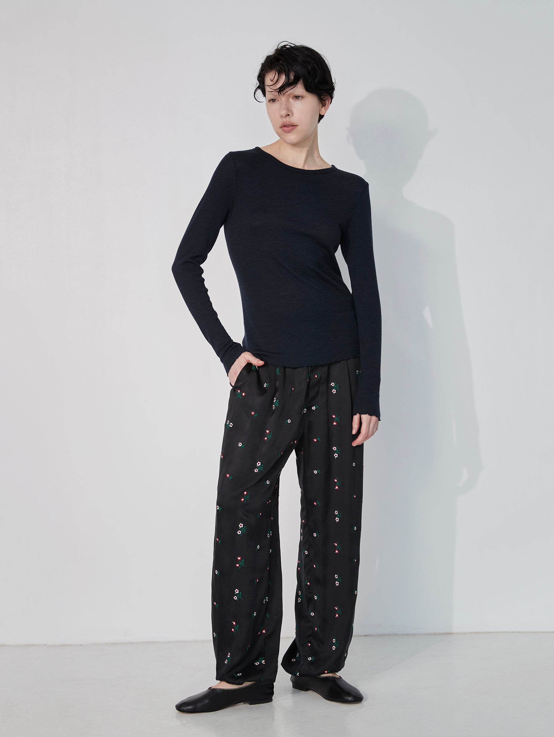 ウールシルククルーネックプルオーバー/TBEA-292