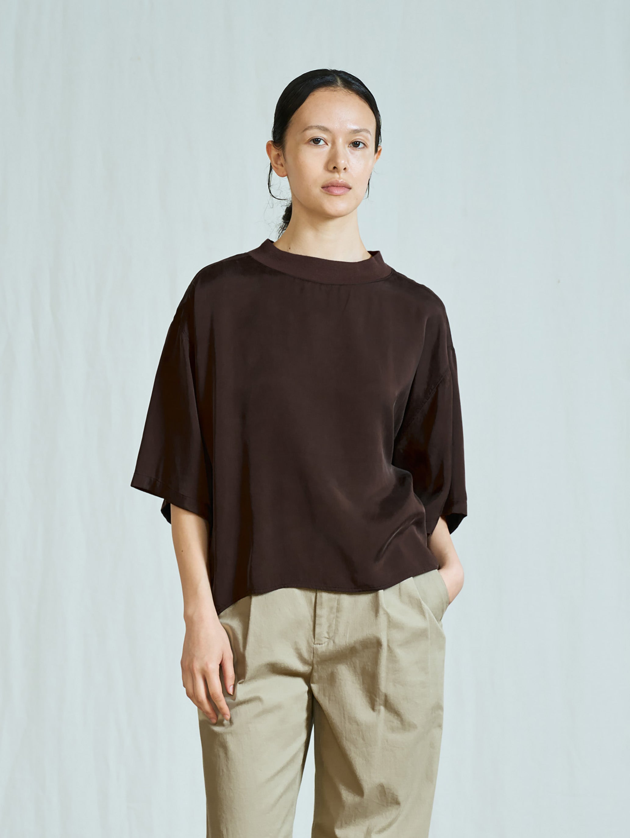 キュプラフィブリルTシャツブラウス TBFA-153