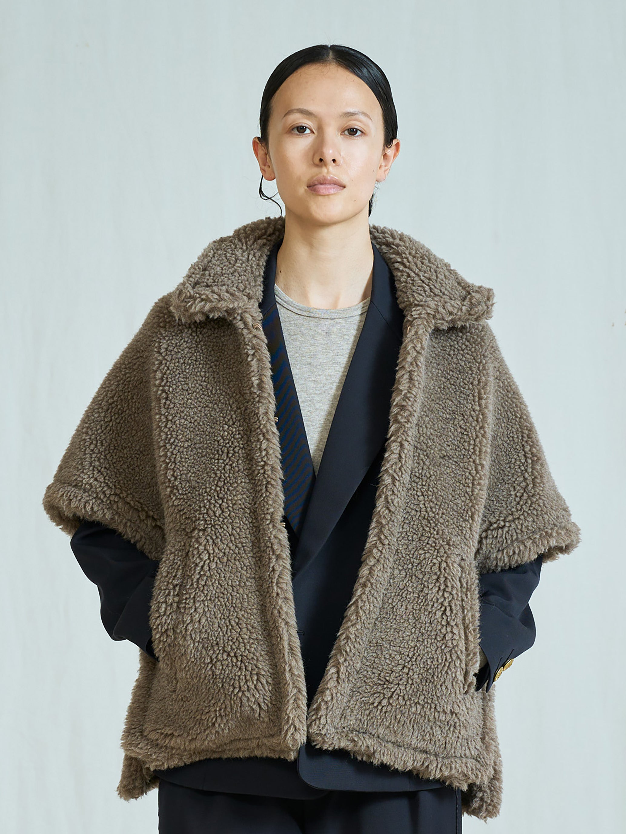 【予約商品】WOOLファーポンチョ TBFA-083