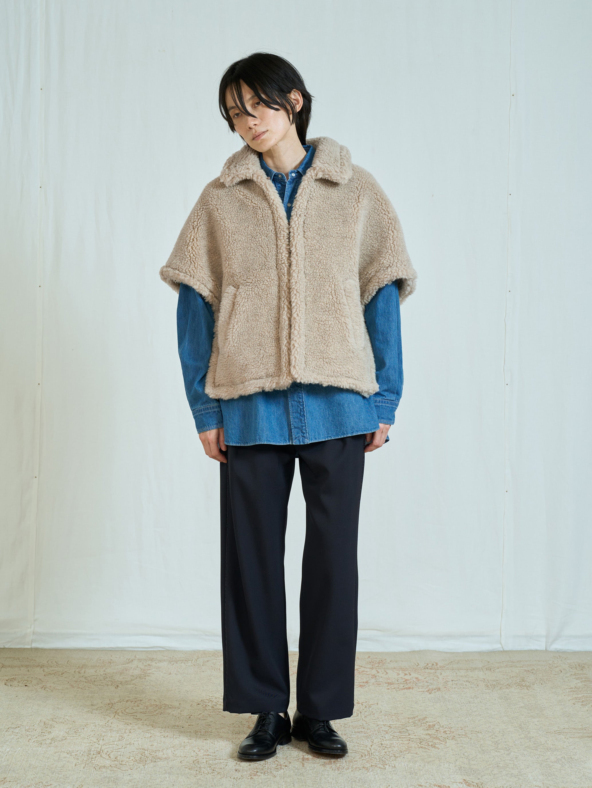 【予約商品】WOOLファーポンチョ TBFA-083