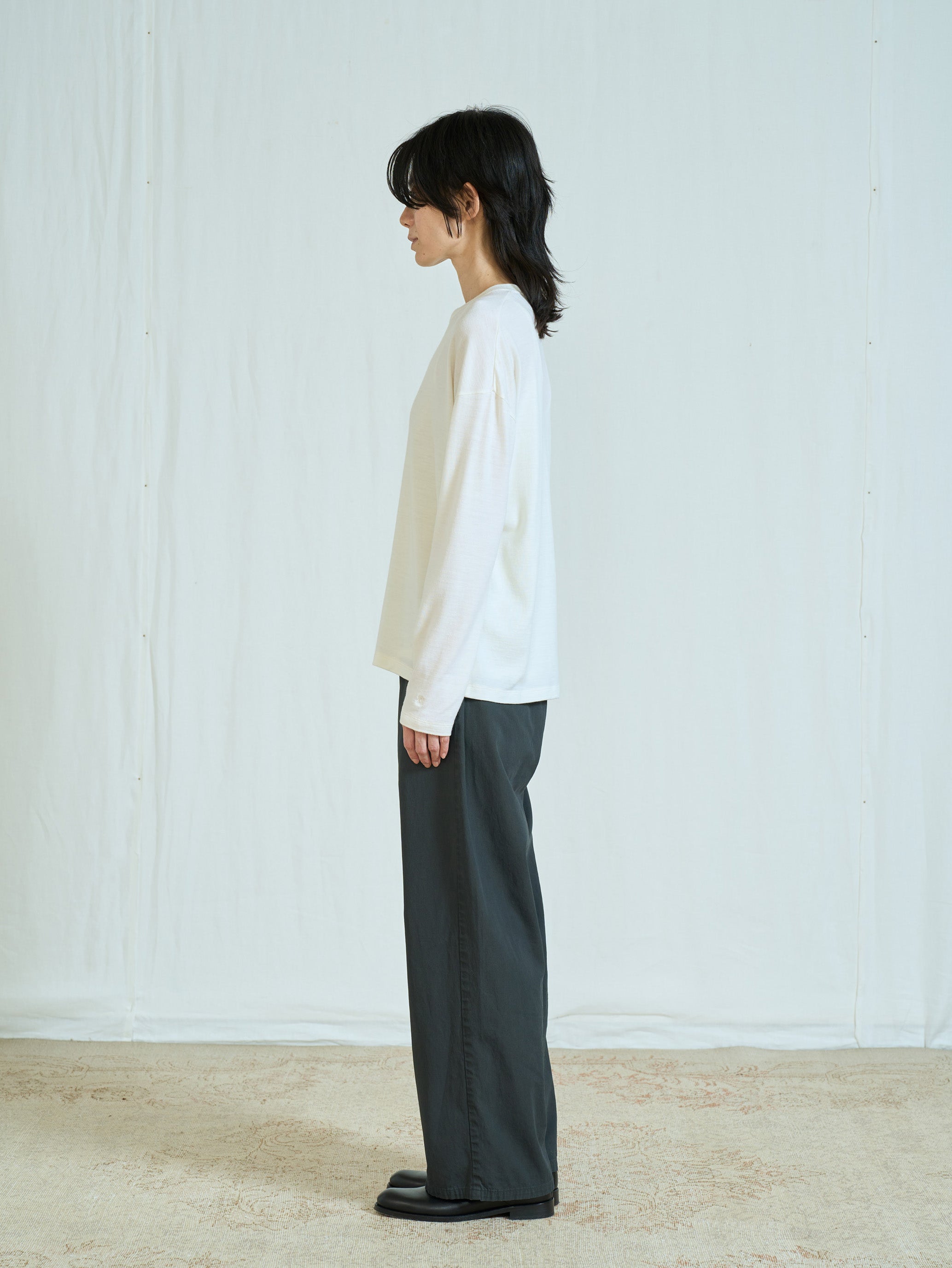 ウォッシャブルウールロングTシャツ TBFA-252