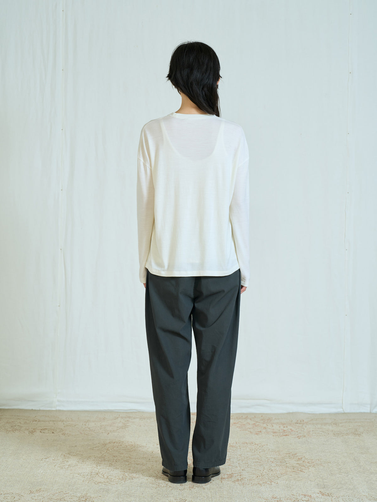 ウォッシャブルウールロングTシャツ TBFA-252