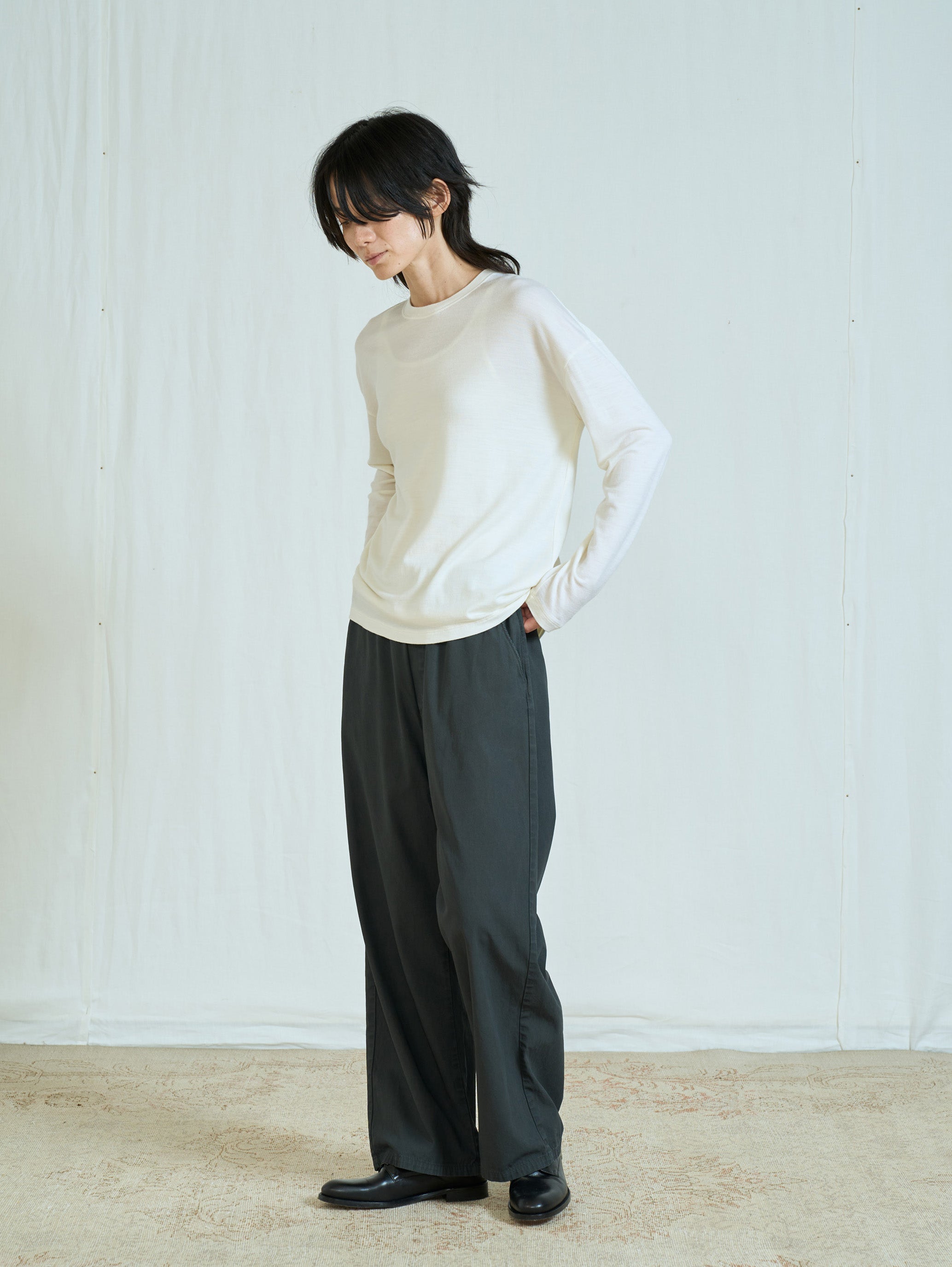 ウォッシャブルウールロングTシャツ TBFA-252