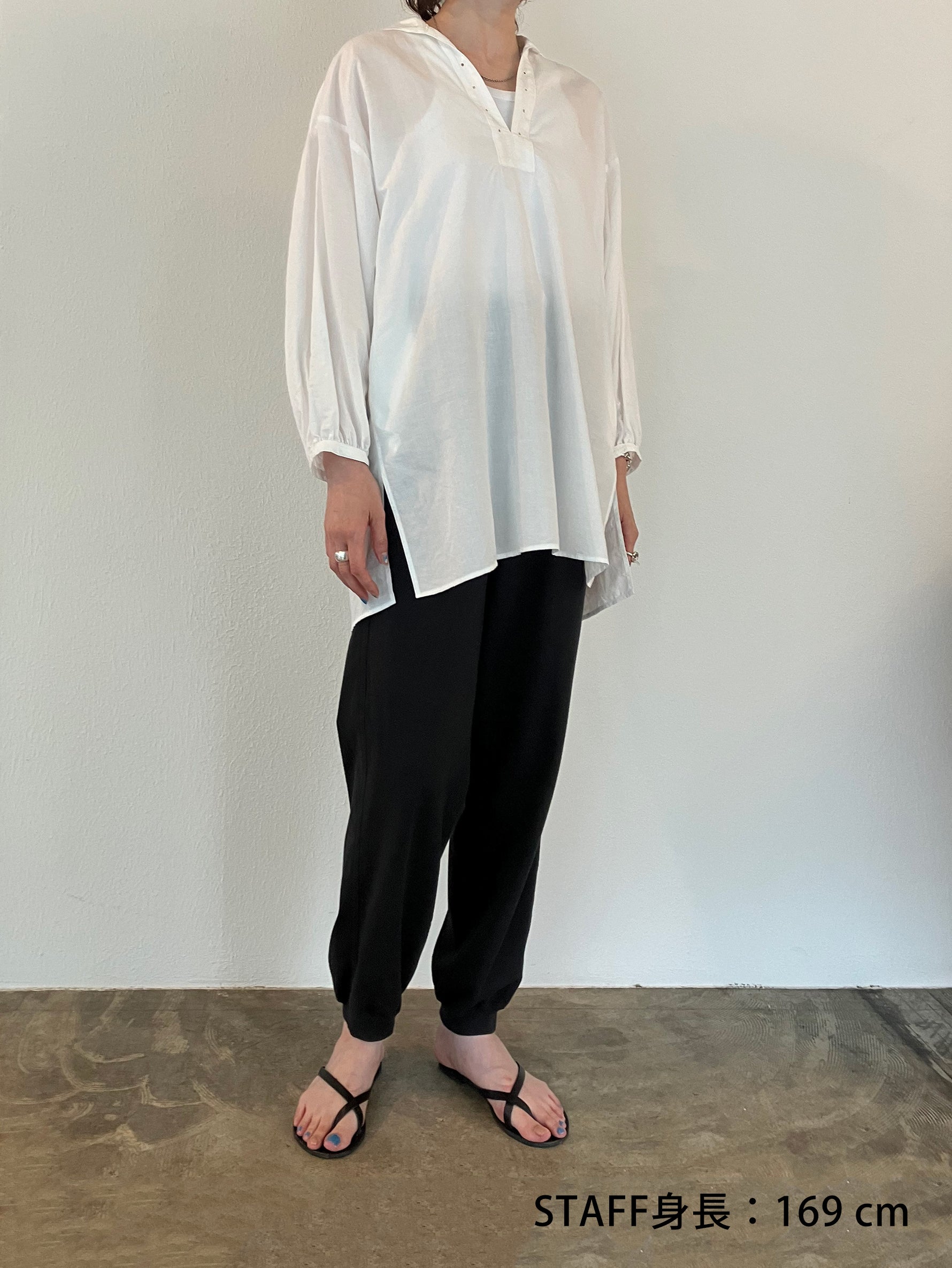 コットンリネンレースアップシャツ/TBDS-022