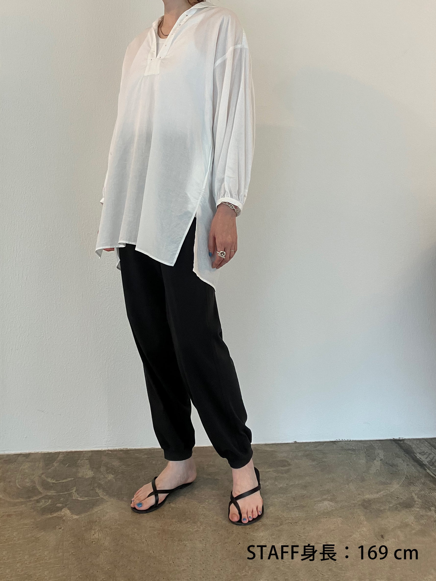 コットンリネンレースアップシャツ/TBDS-022